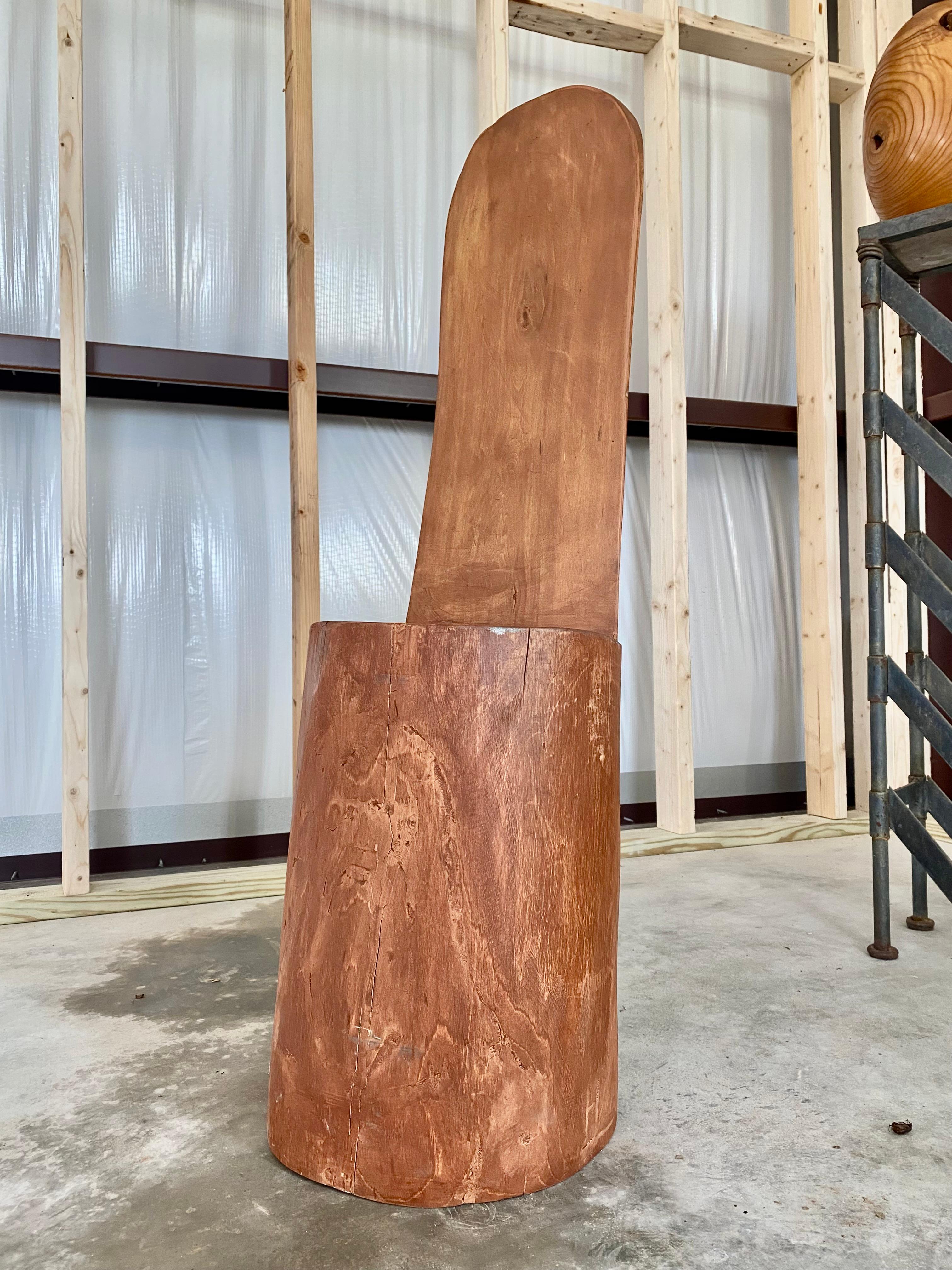 Arte Popular Primitivo Escultura Silla de Tronco Tallada Arte popular en venta