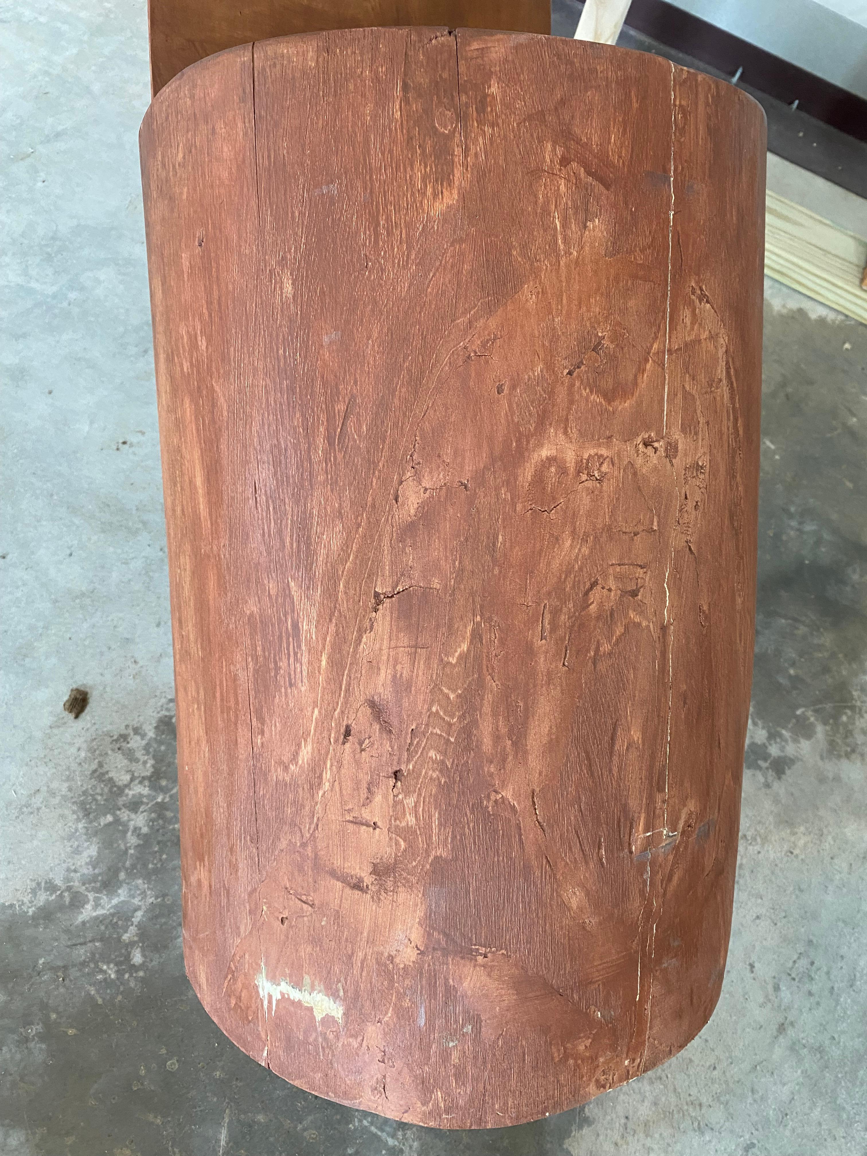 Arte Popular Primitivo Escultura Silla de Tronco Tallada Madera en venta