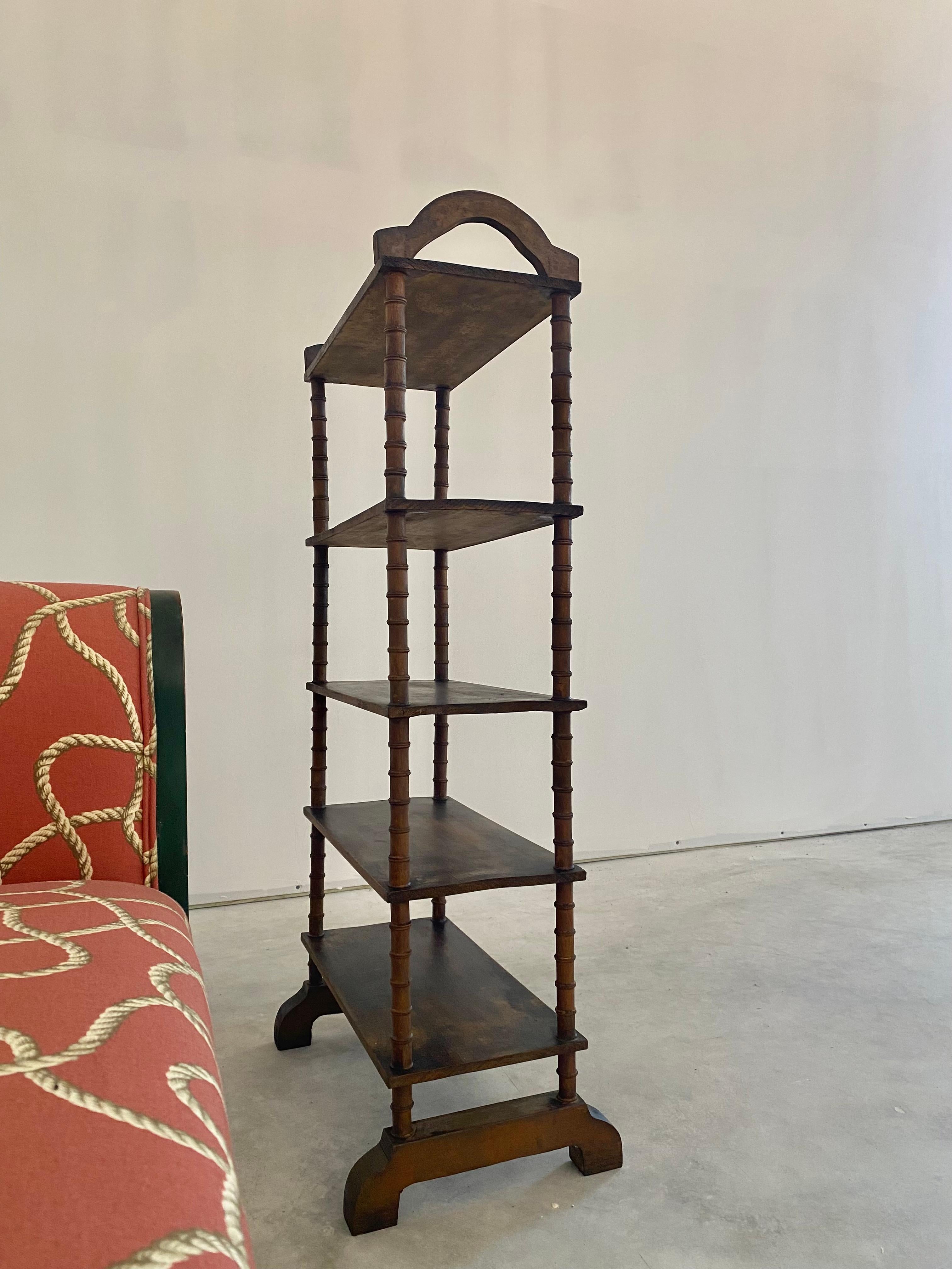 Folk Art Primitive Spool Shelf In Good Condition For Sale In Round Top, TX