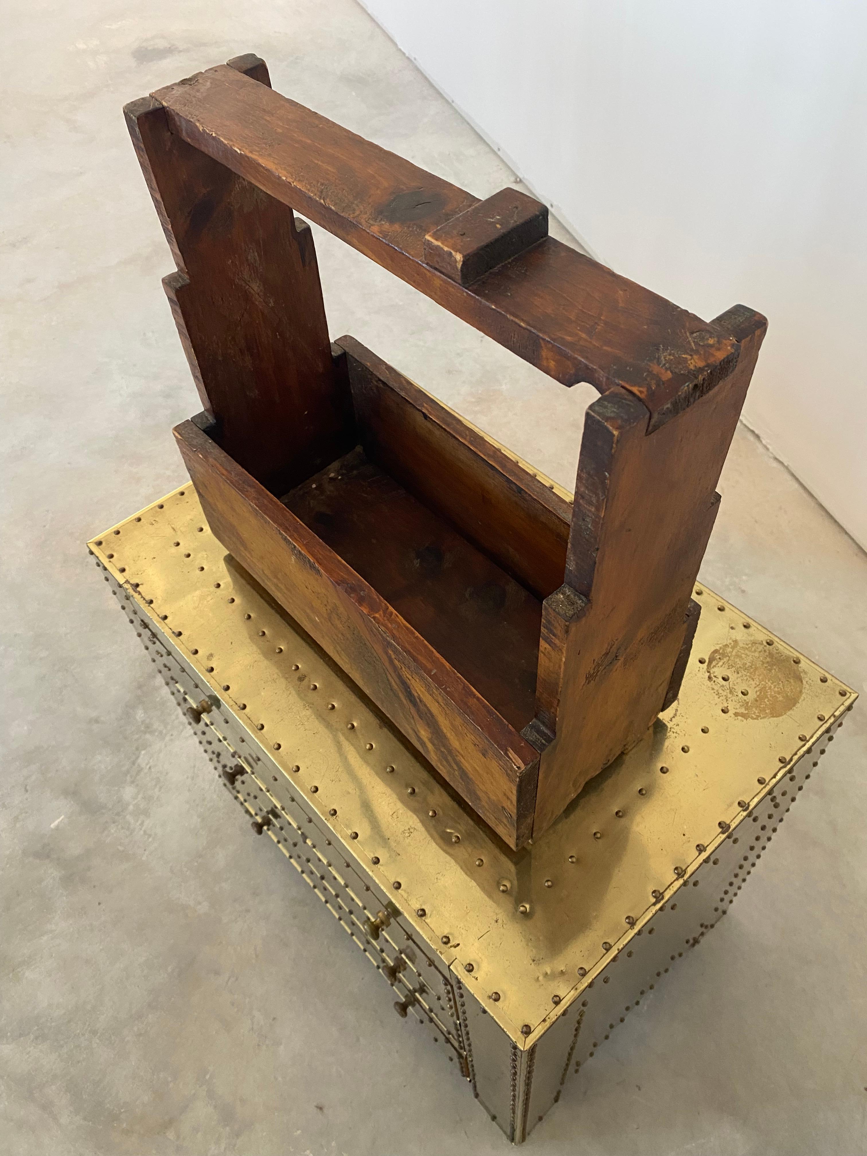 Folk Art Primitive Tool Caddy Display Box For Sale 7