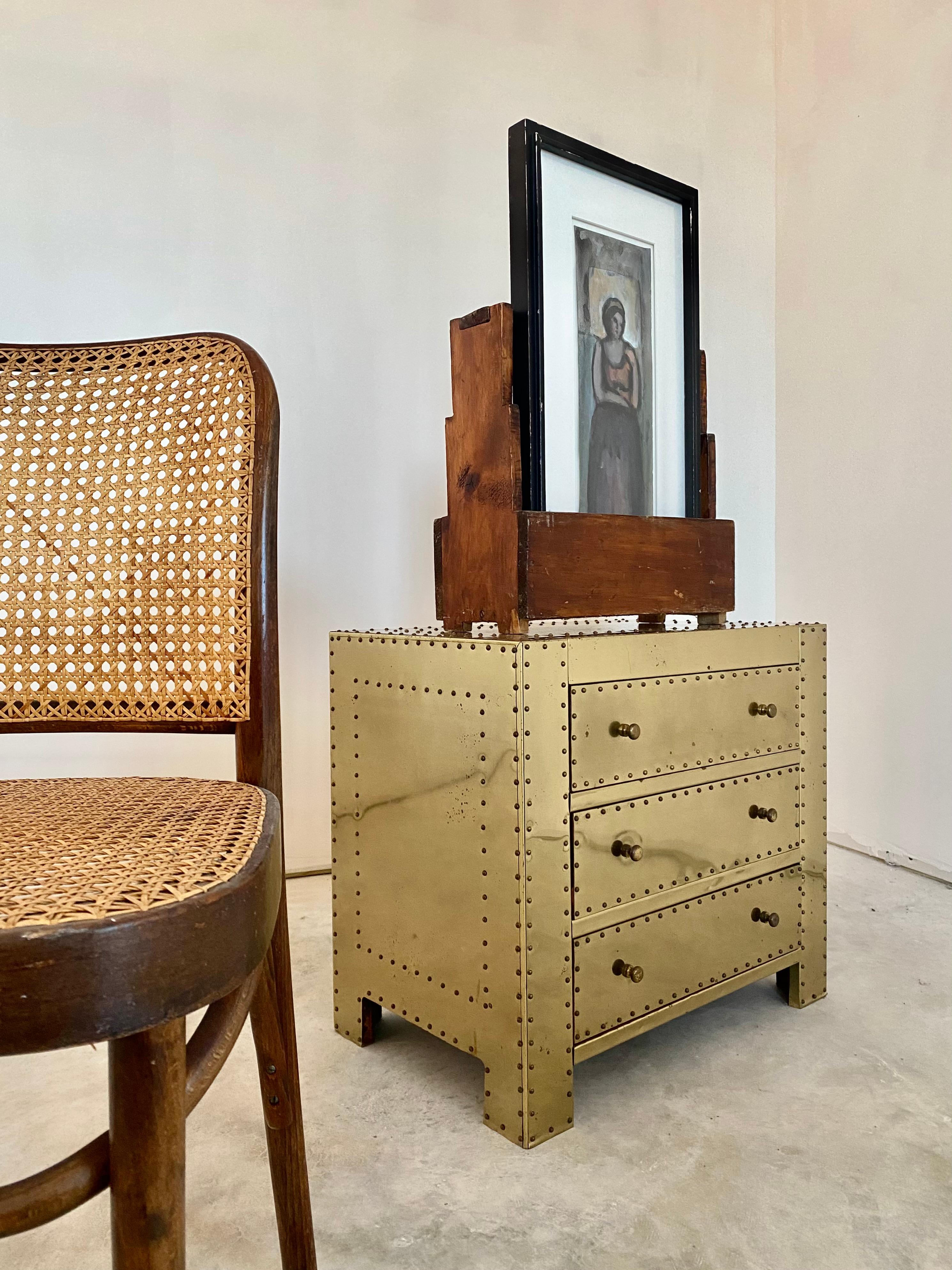 Handmade wooden tool caddy featuring distinctive stepped ziggurat details that give it sculptural presence and architectural charm. Originally conceived as a functional carrier, its honest craftsmanship and strong graphic lines elevate it far beyond