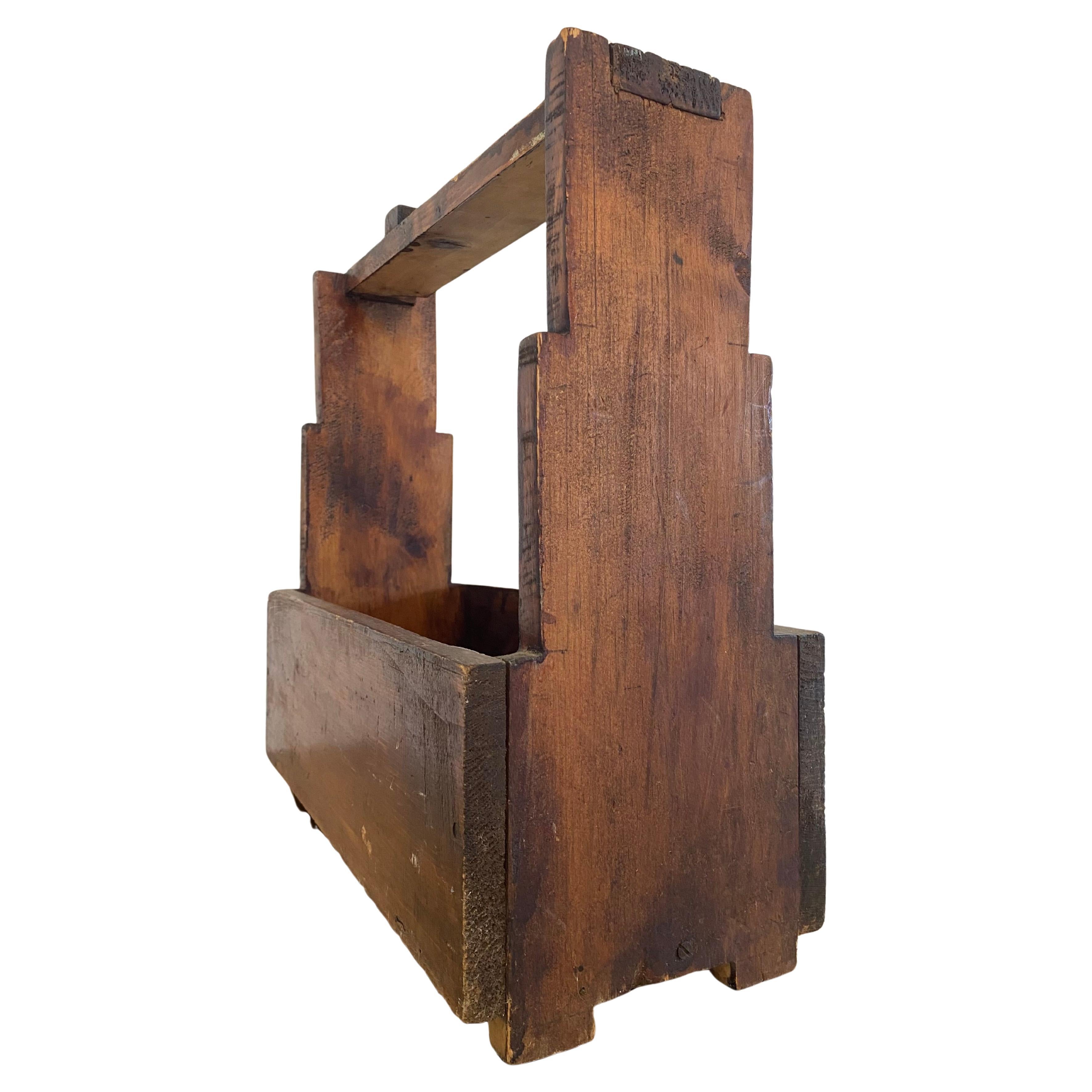 Folk Art Primitive Tool Caddy Display Box For Sale