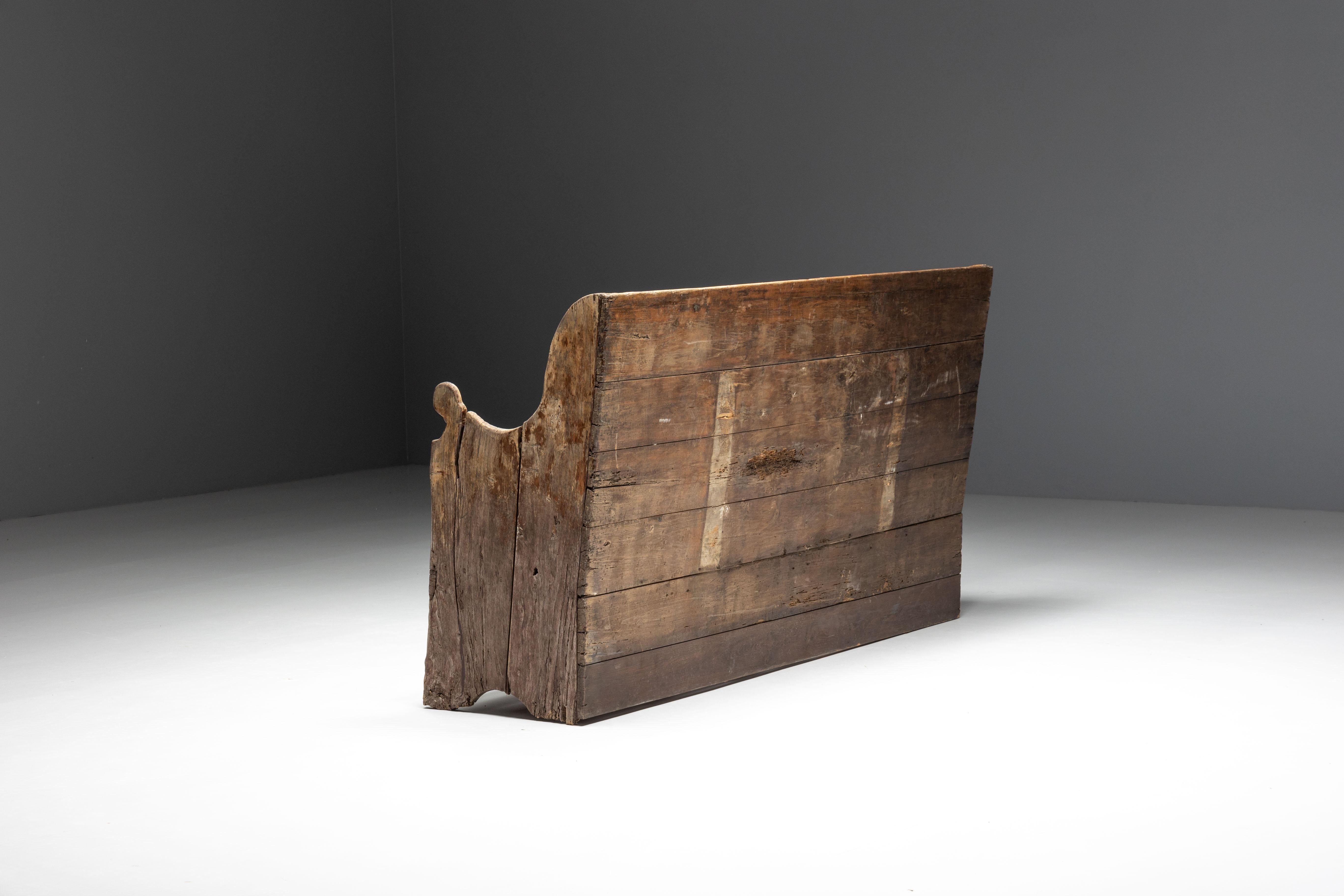 Folk Art Pyrenean Bench, France, 19th Century 2