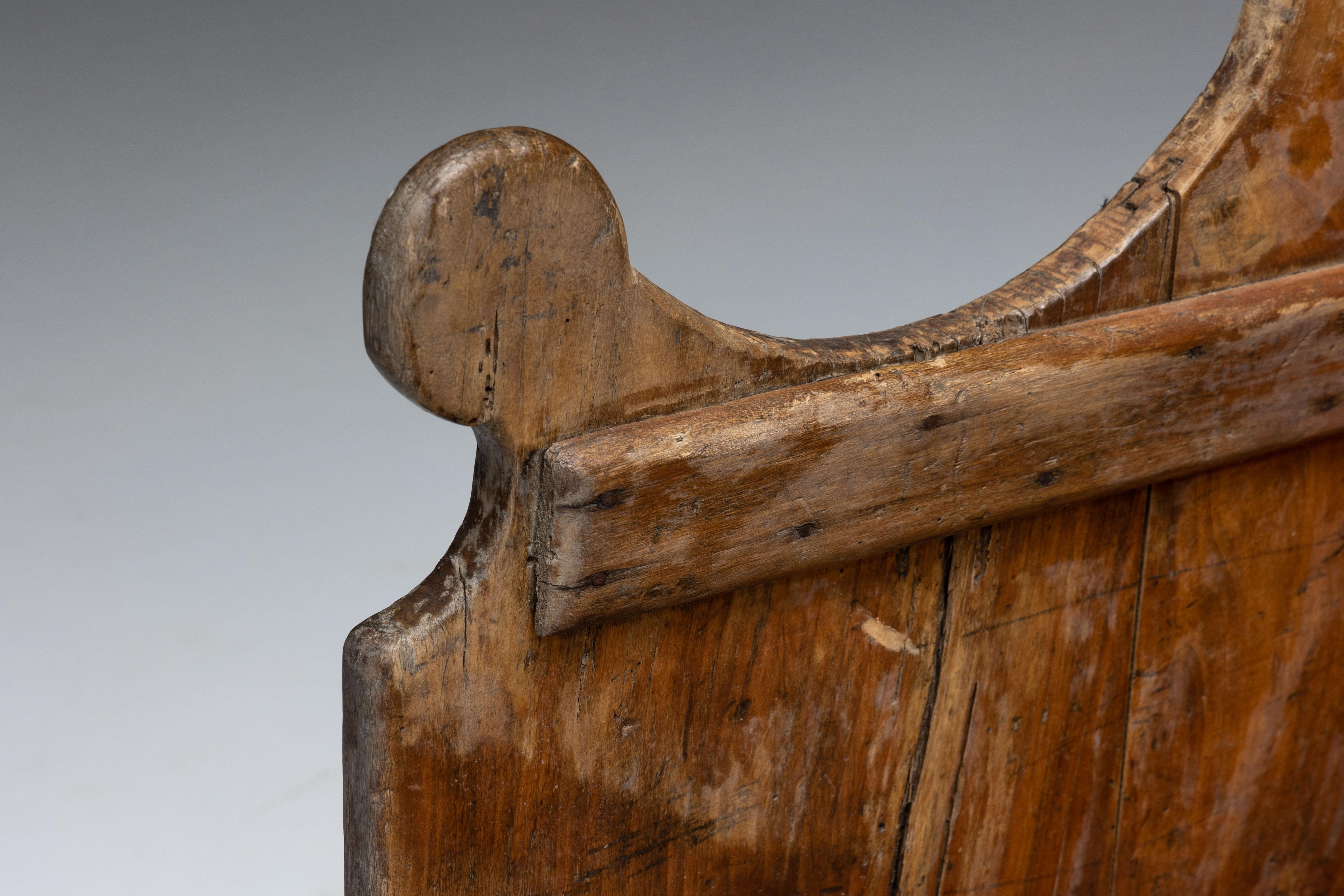 Folk Art Pyrenean Bench, France, 19th Century 3