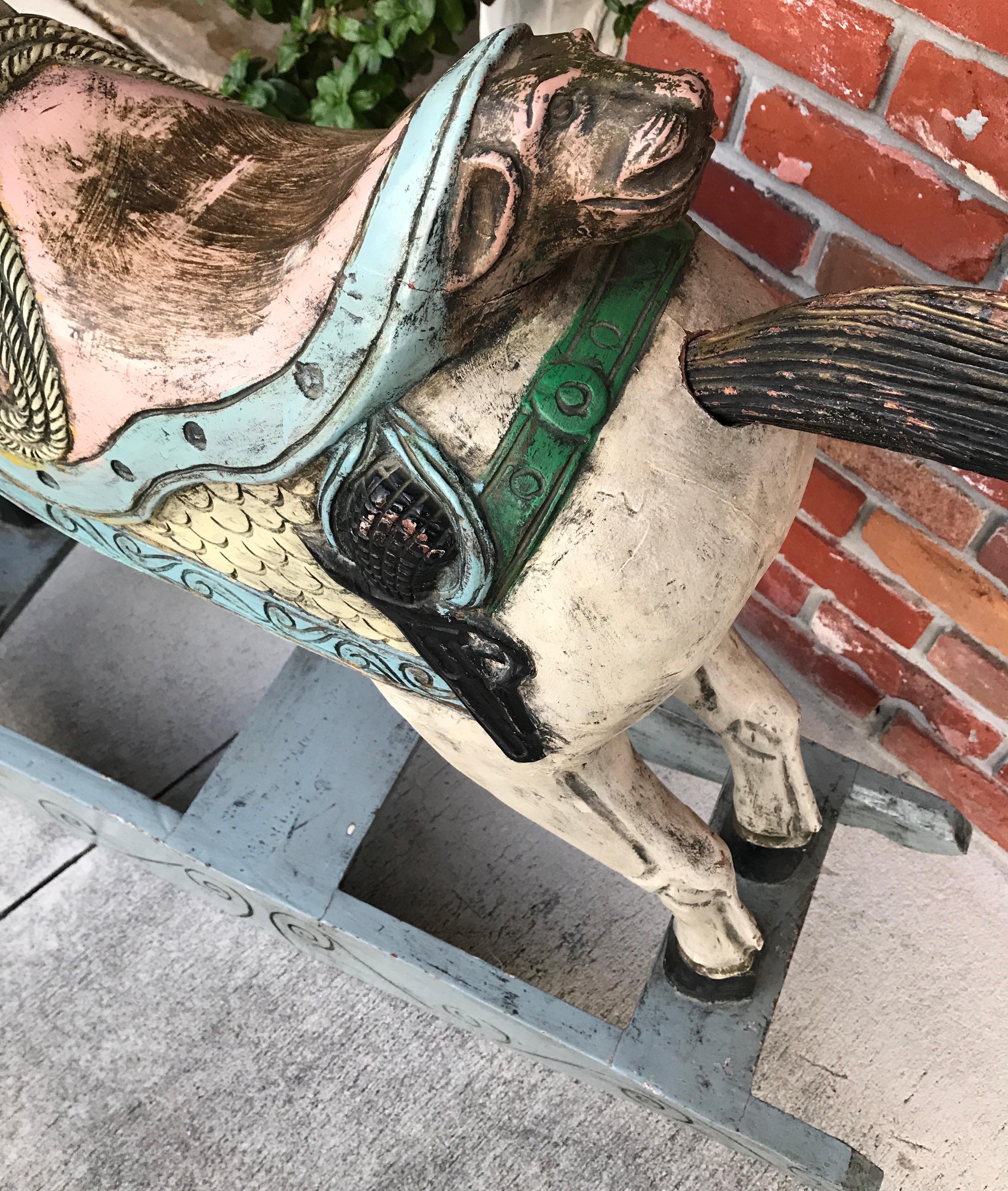 Wood Folk Art Rocking Horse