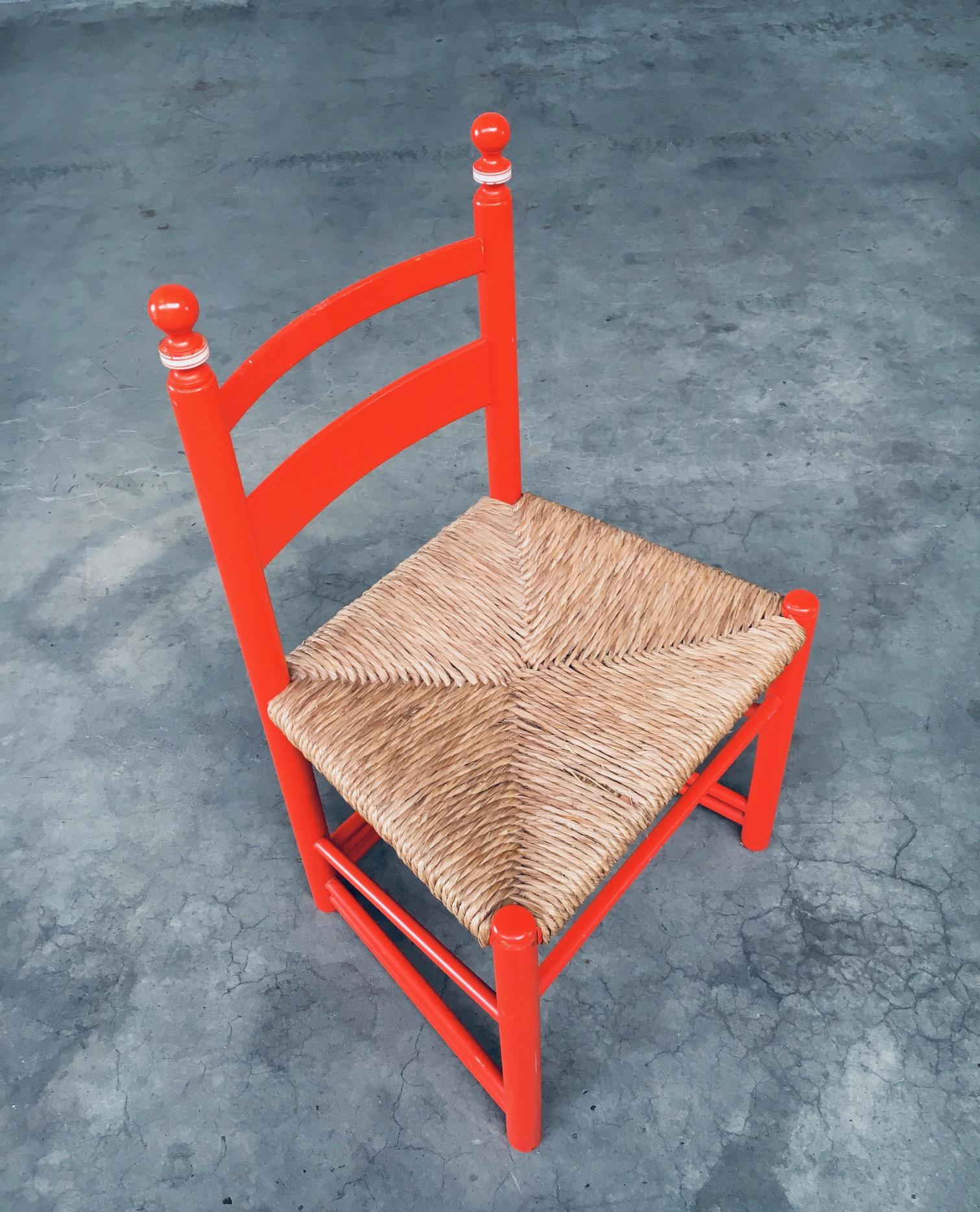Folk Art Rush Side Chair, Austria 1970's For Sale 2