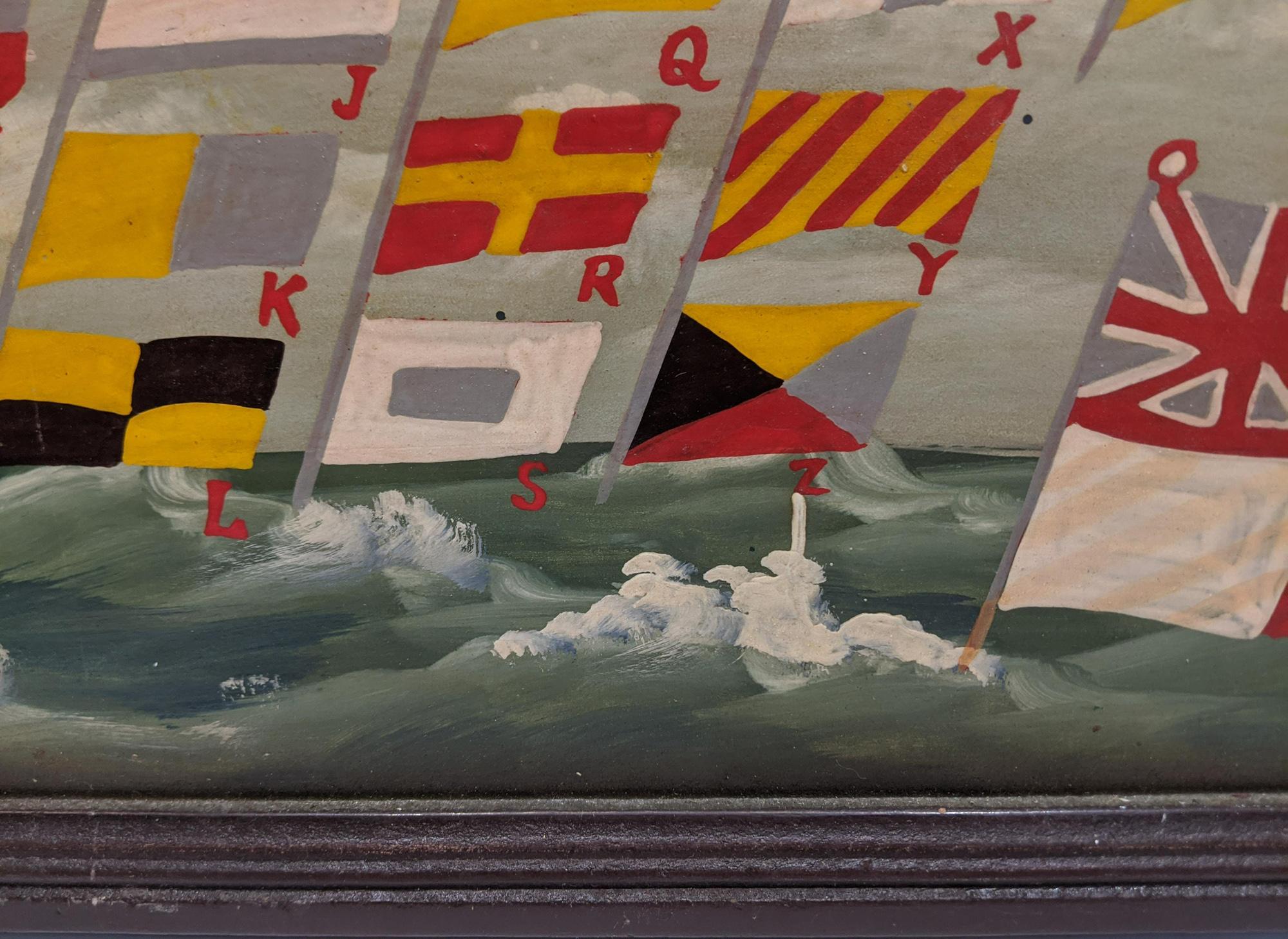 Folk Art Sailor's Painting of International Flag Code 3