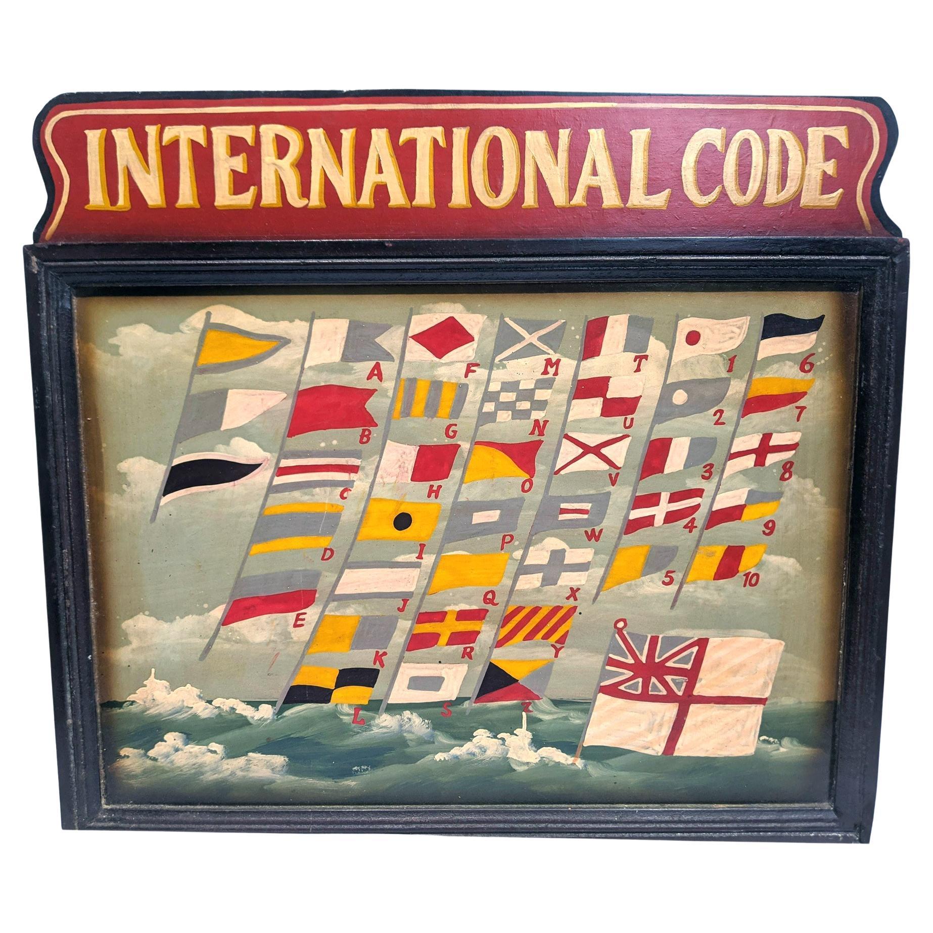 Folk Art Sailor's Painting of International Flag Code