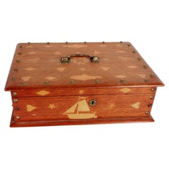 Folk Art Sailor's Wood Ditty Box
