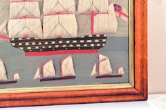 Folk Art Sailor's Woolwork With Trapunto Sails