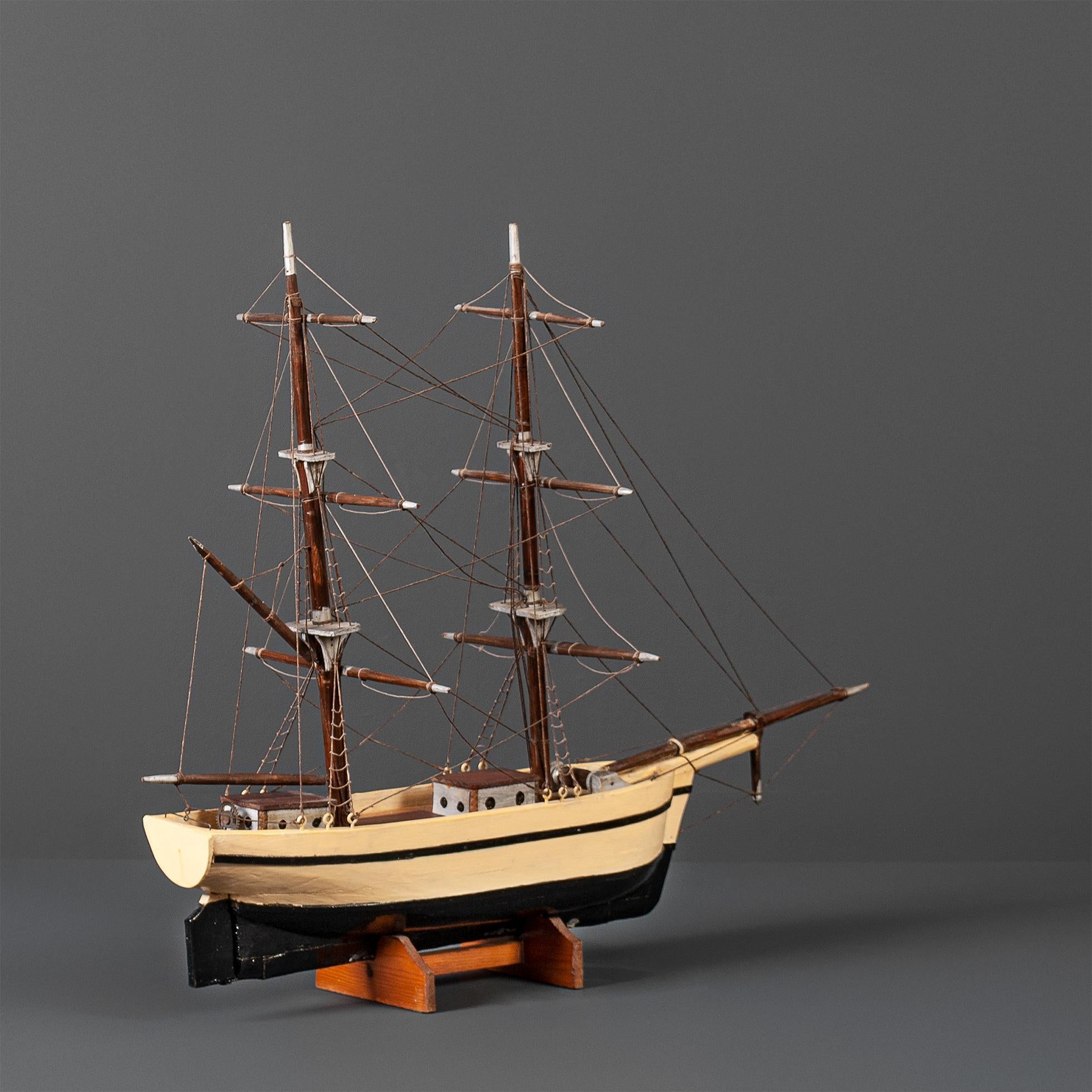 20th Century Folk Art Scratch Built Boat, Early 20th C For Sale