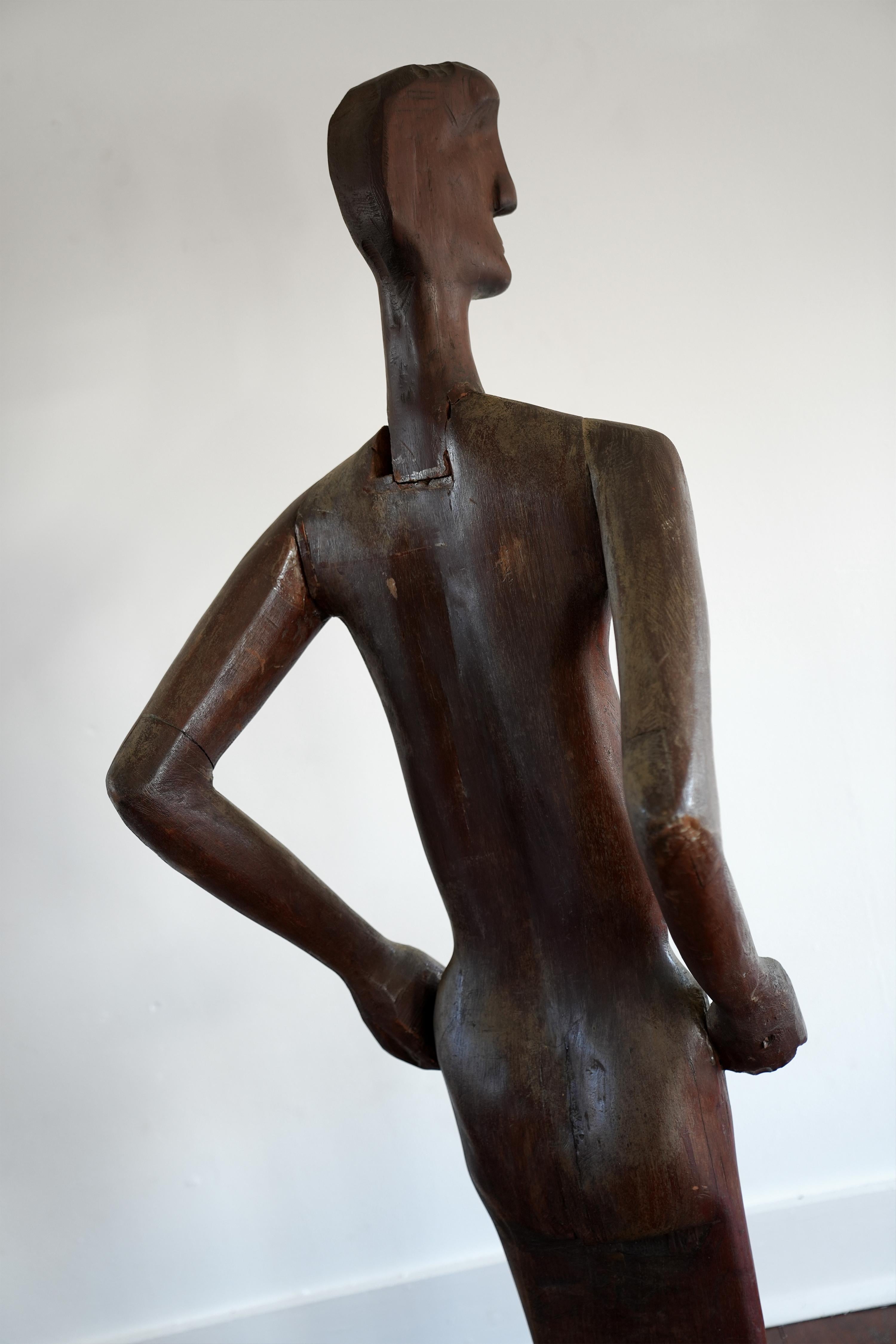 Folk Art Sculpture of a Man For Sale 1