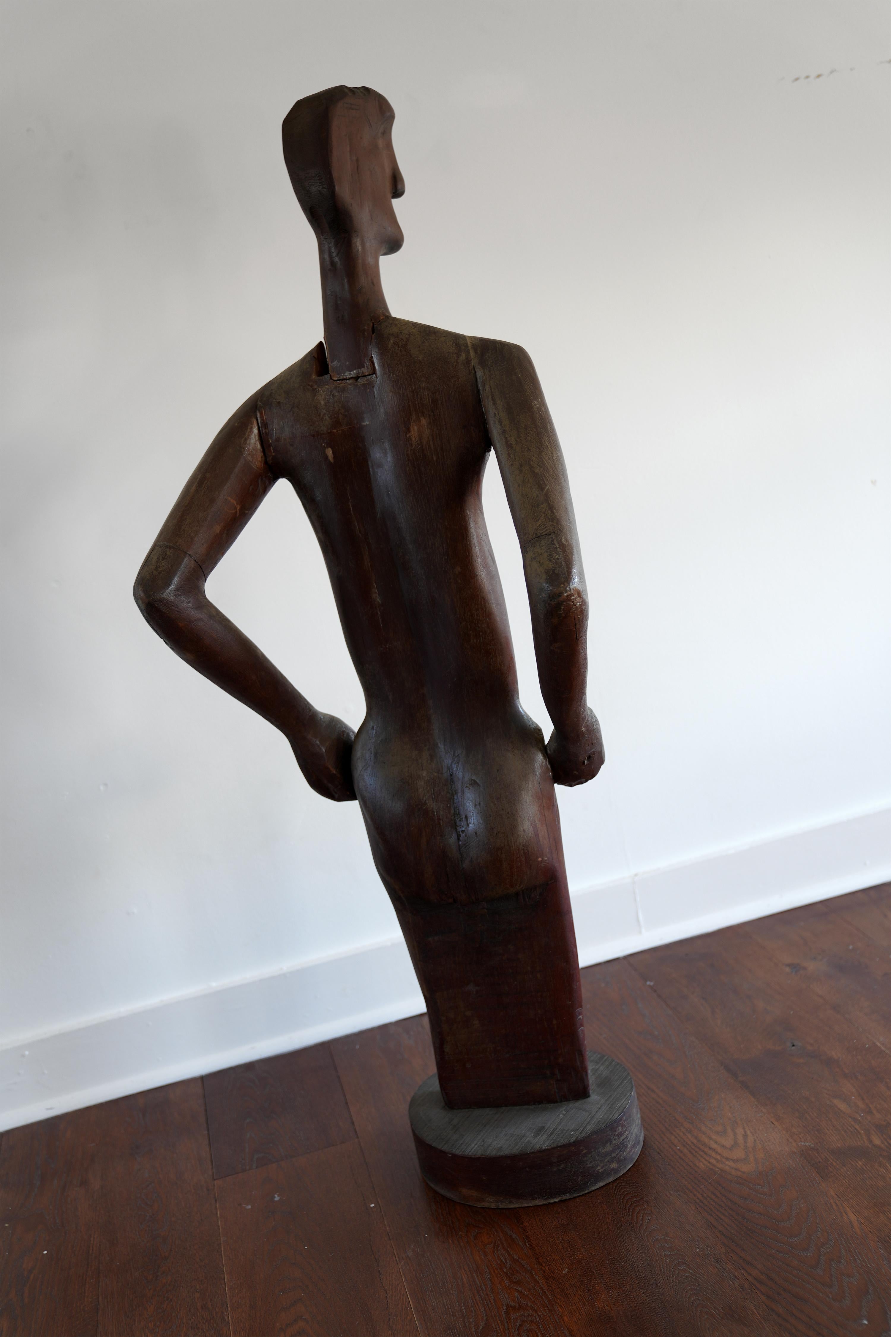 Folk Art Sculpture of a Man For Sale 2