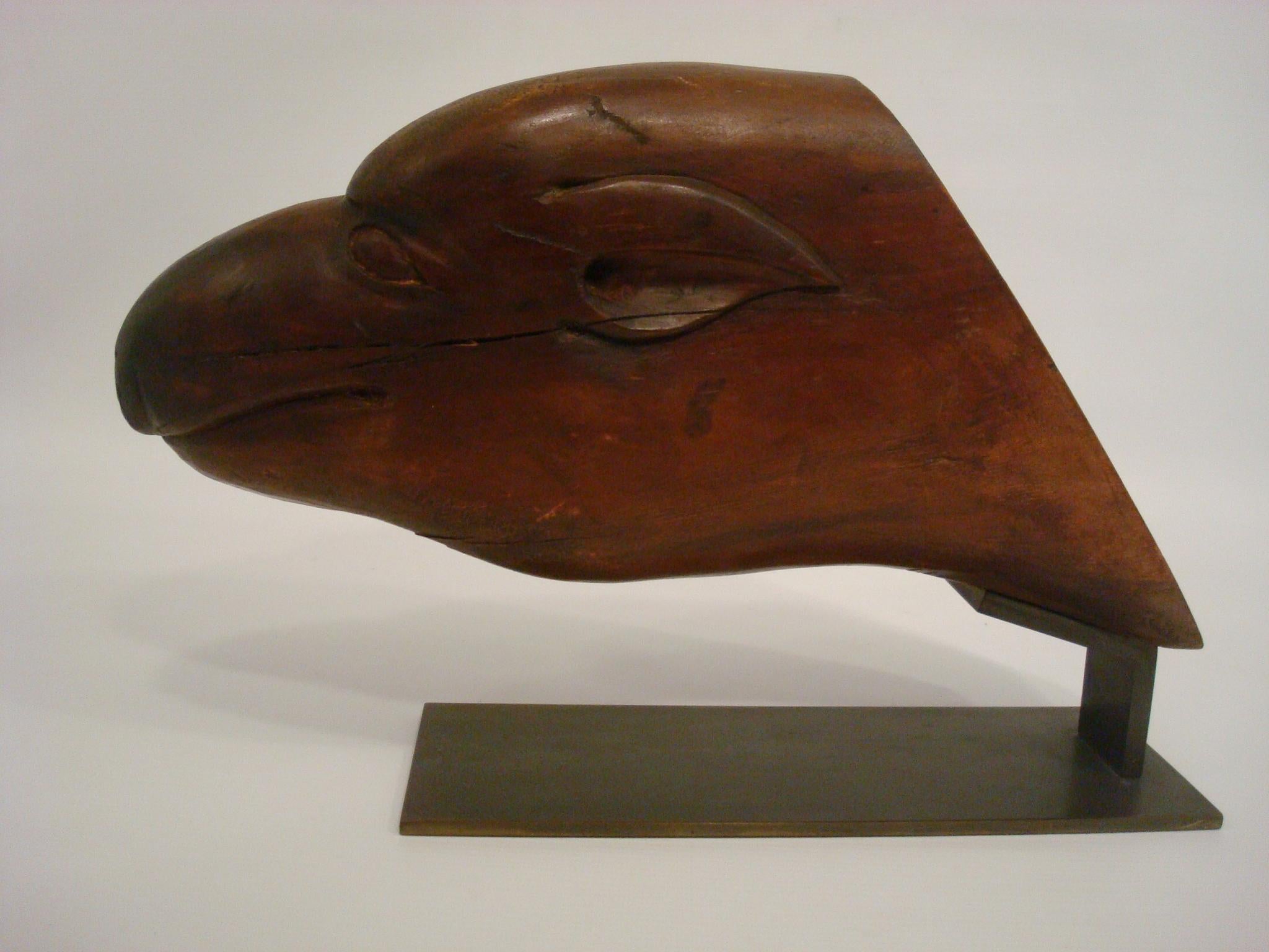 Folk Art Sculpture of the Head of a Seal, South America, 1930´s In Good Condition For Sale In Buenos Aires, Olivos