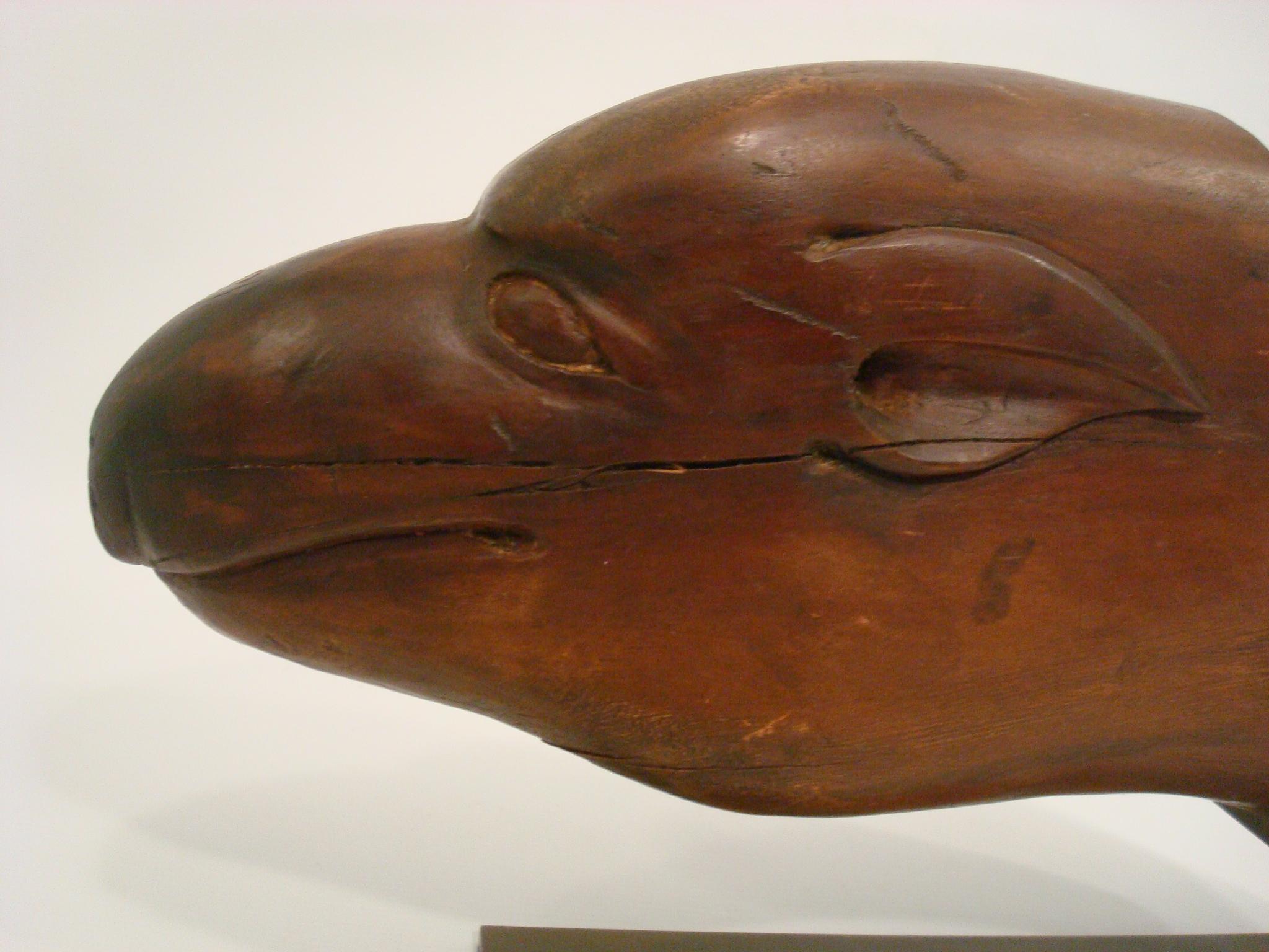20ième siècle Sculpture d'art populaire représentant la tête d'un phoque, Amérique du Sud, années 1930 en vente