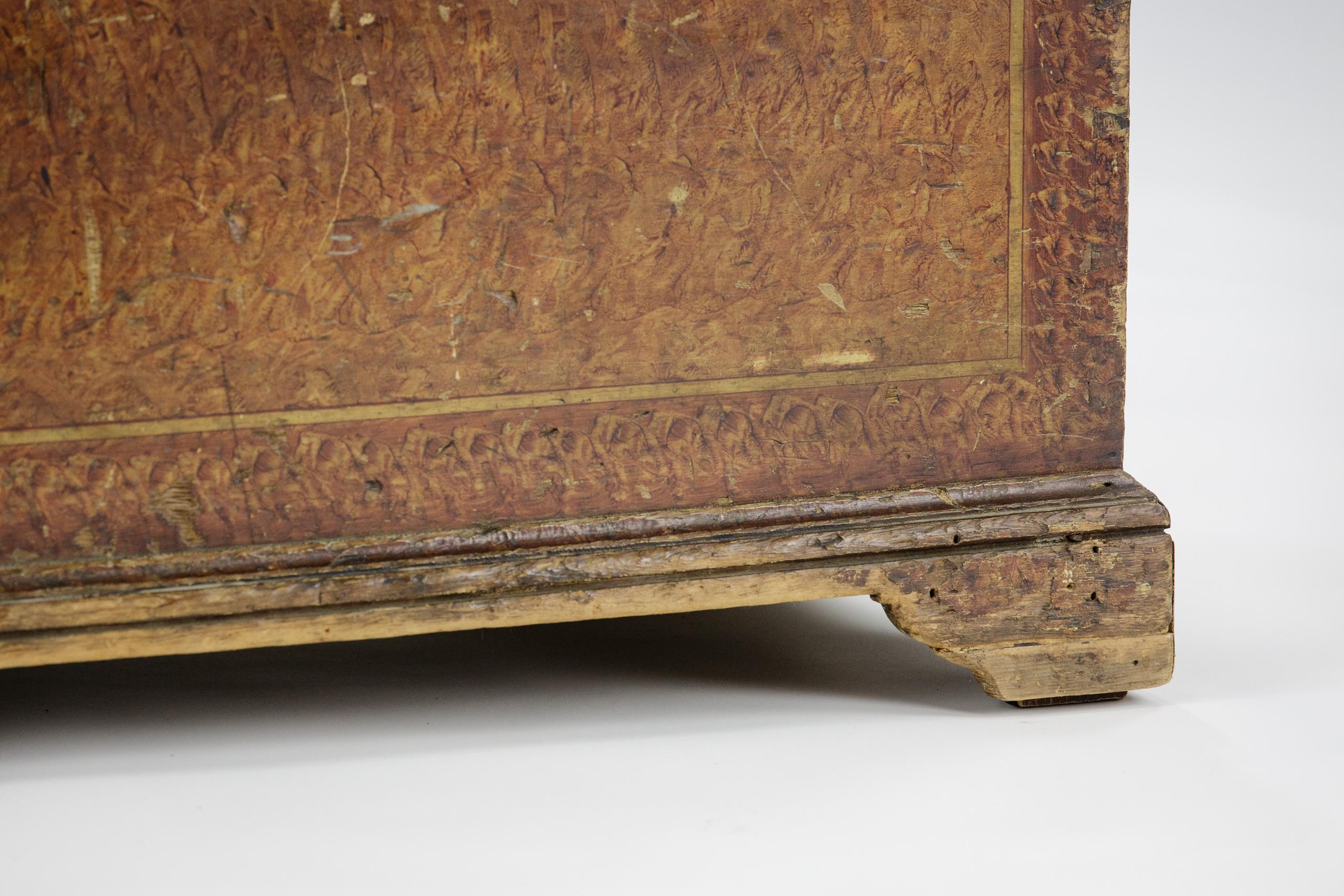 19th Century Folk Art Scumble Burl Painted Chest, from Muir, Michigan For Sale