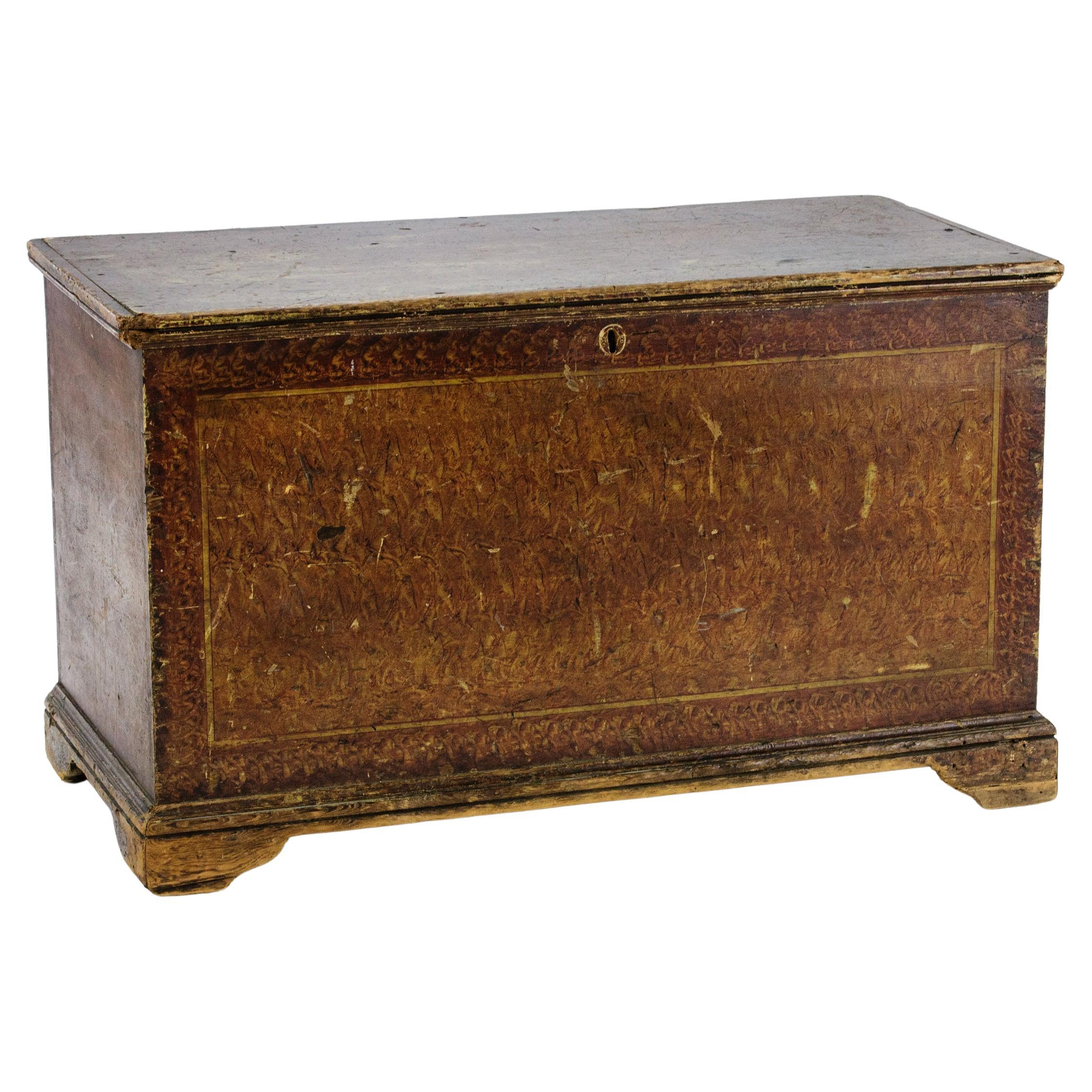 Folk Art Scumble Burl Painted Chest, from Muir, Michigan