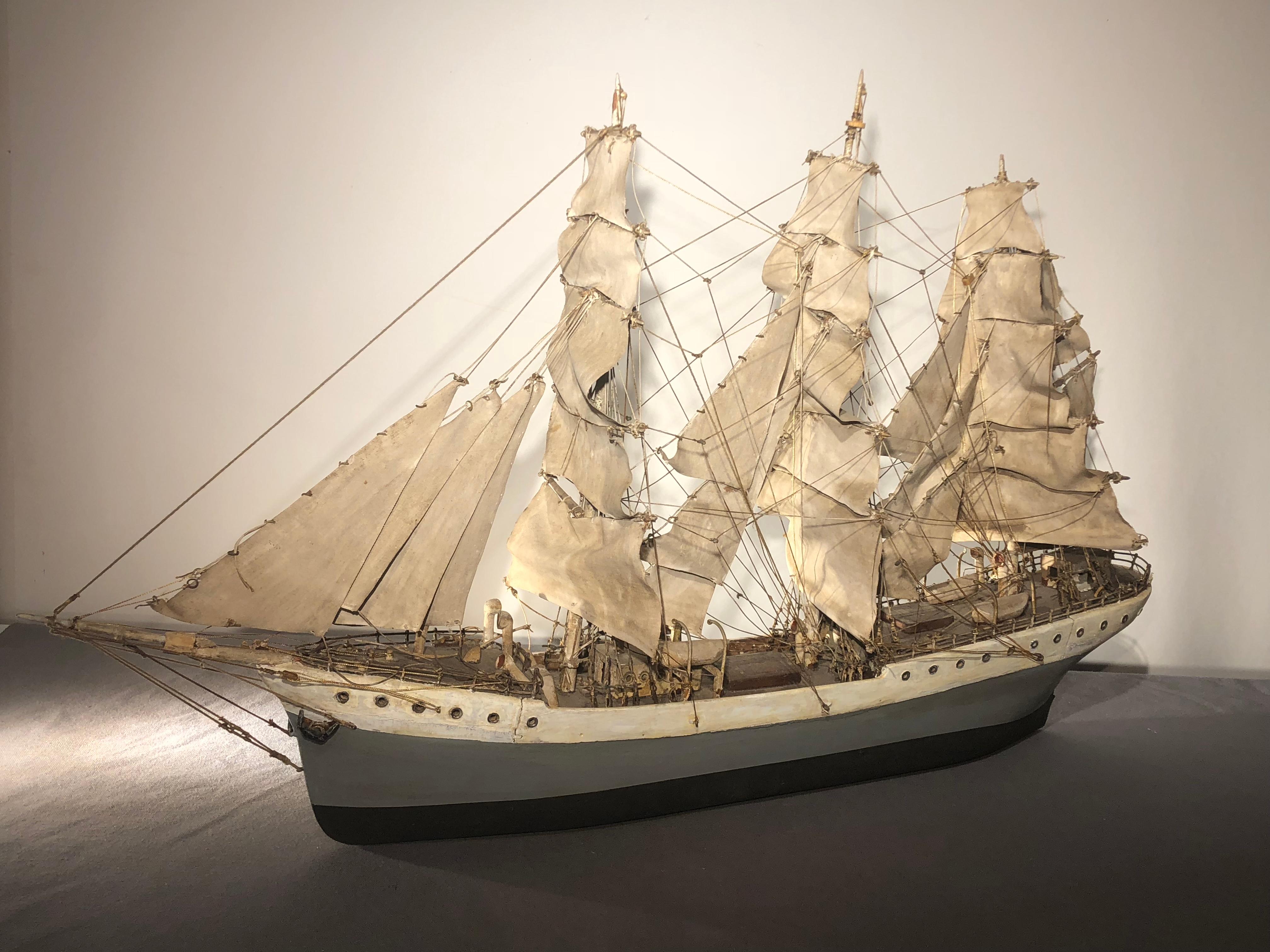 Folk Art Ship Model For Sale 3