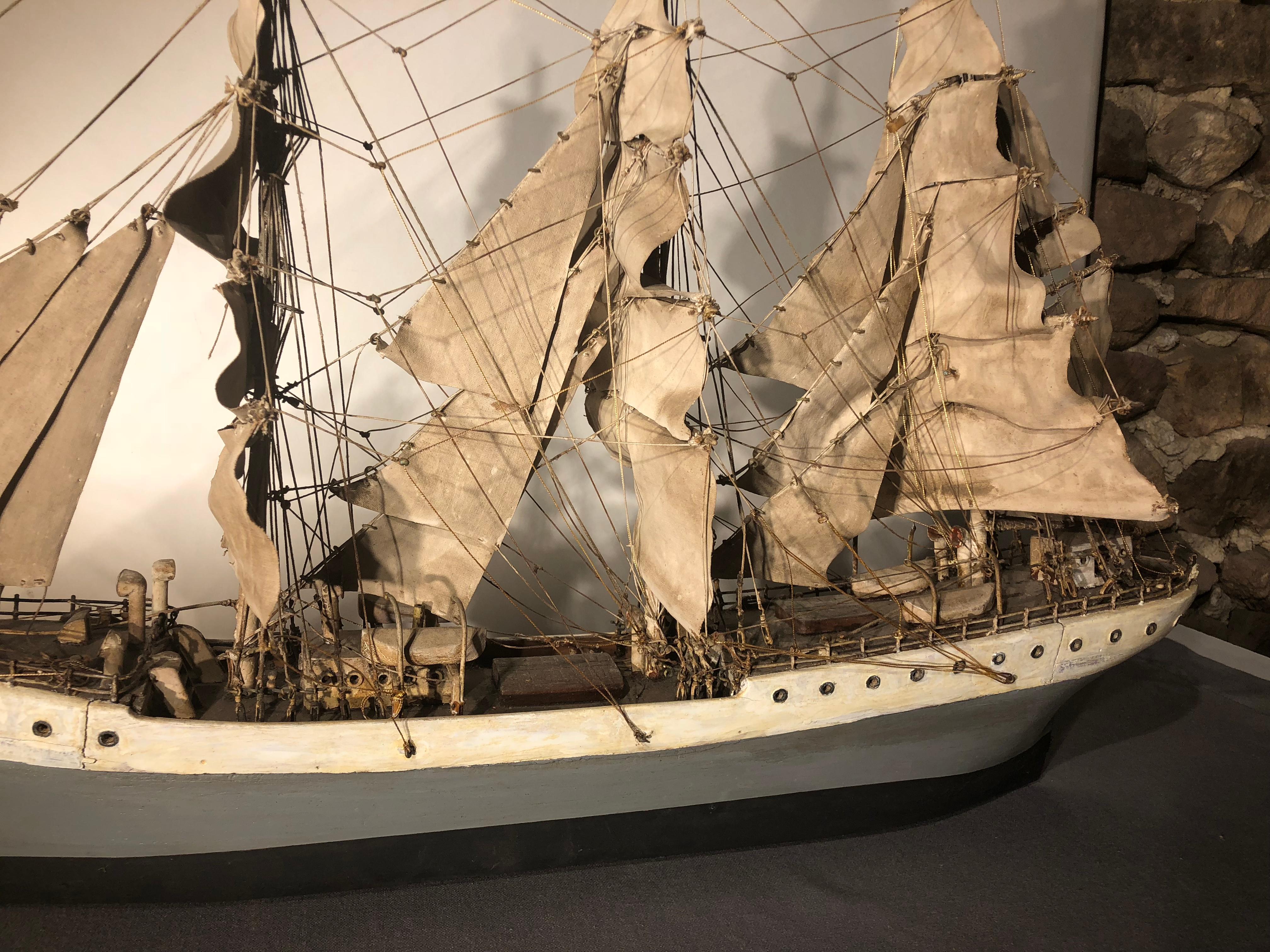 American Folk Art Ship Model For Sale