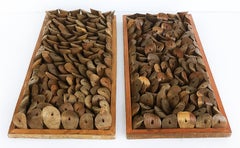 Folk Art Shoe Mold Mounted Wall Sculptures, Vertical / Horizontal, Two Available