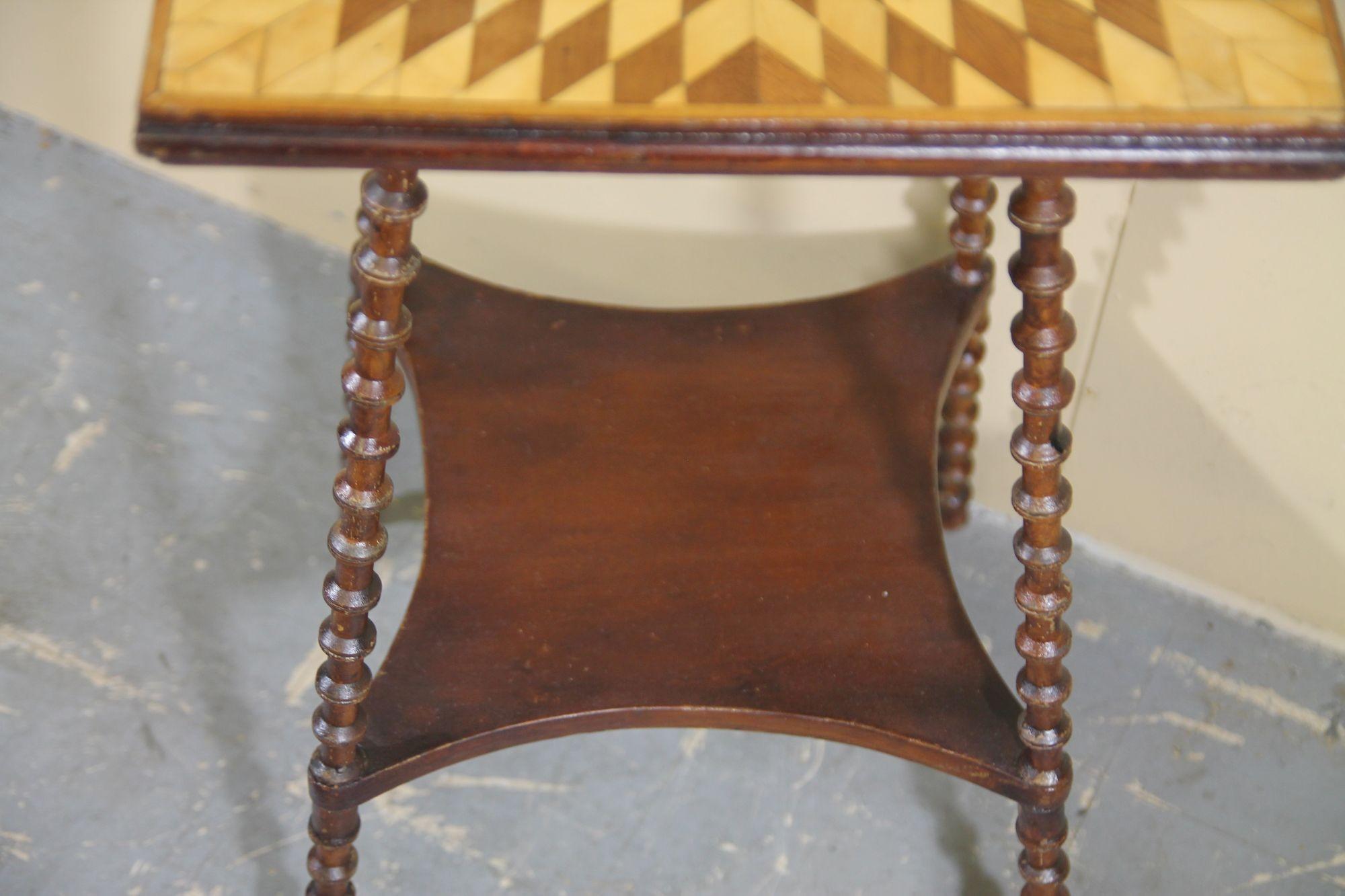 Wood Folk Art Side Table For Sale