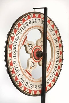 Folk Art Standing Carnival Game Wheel from Santa Monica Pier
