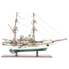 Vintage Folk Art Steam Yacht Model