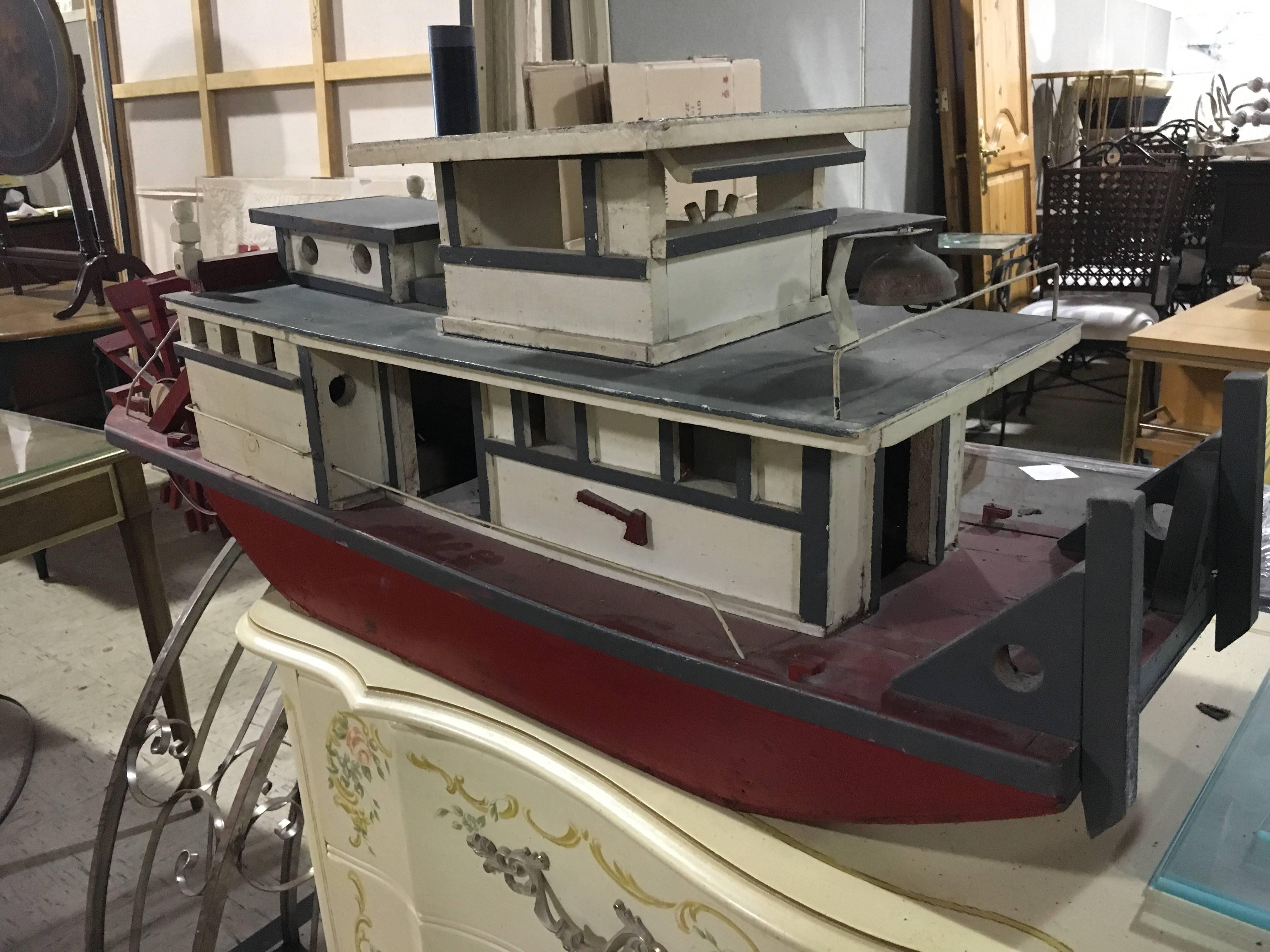 American Folk Art Steamship of Large-Scale For Sale