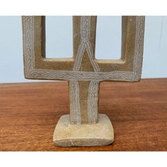 Portavelas de piedra Folk Art, años 80