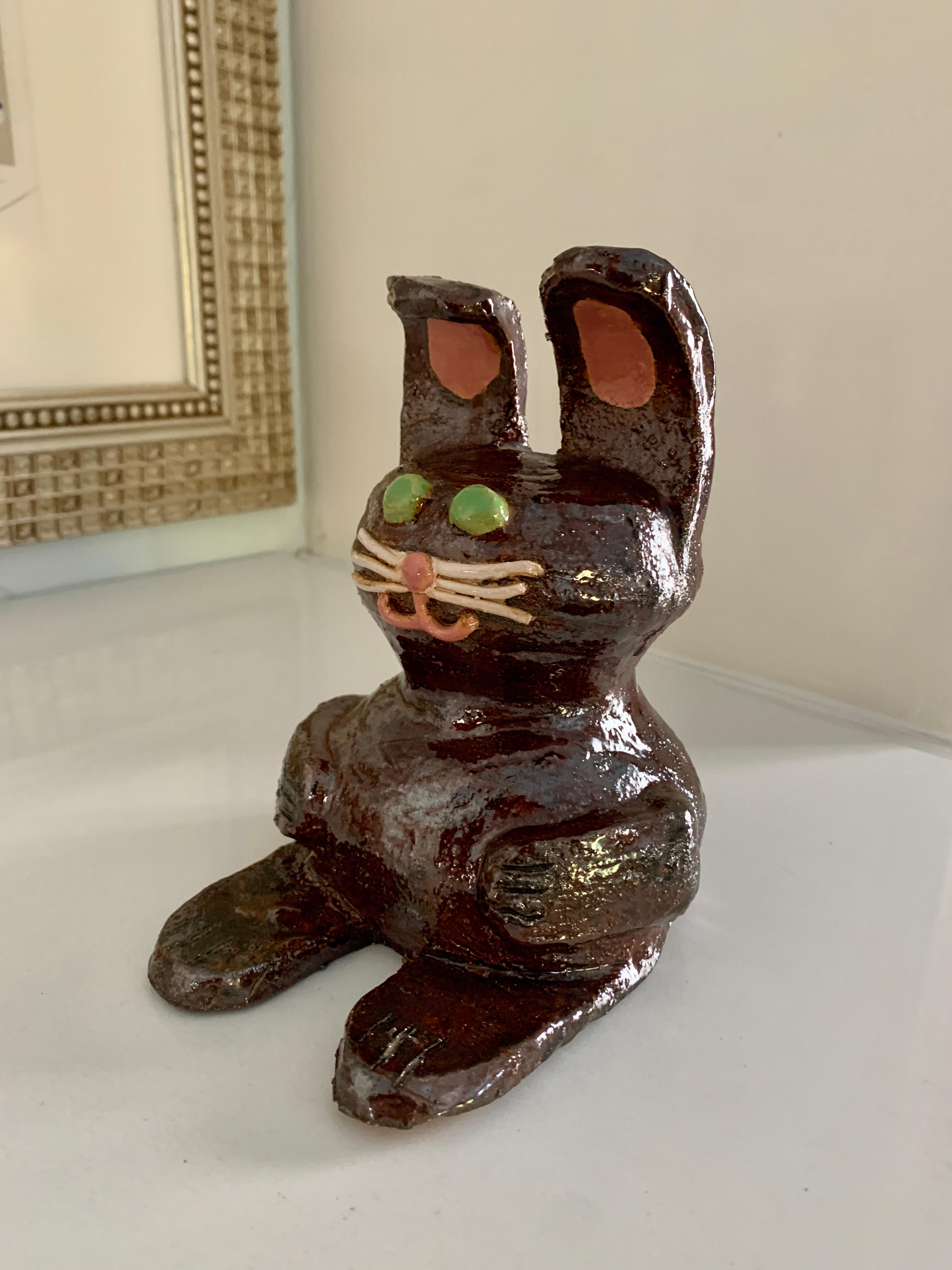 Volkskunst-Studio-Keramik Bunny (Glasiert) im Angebot