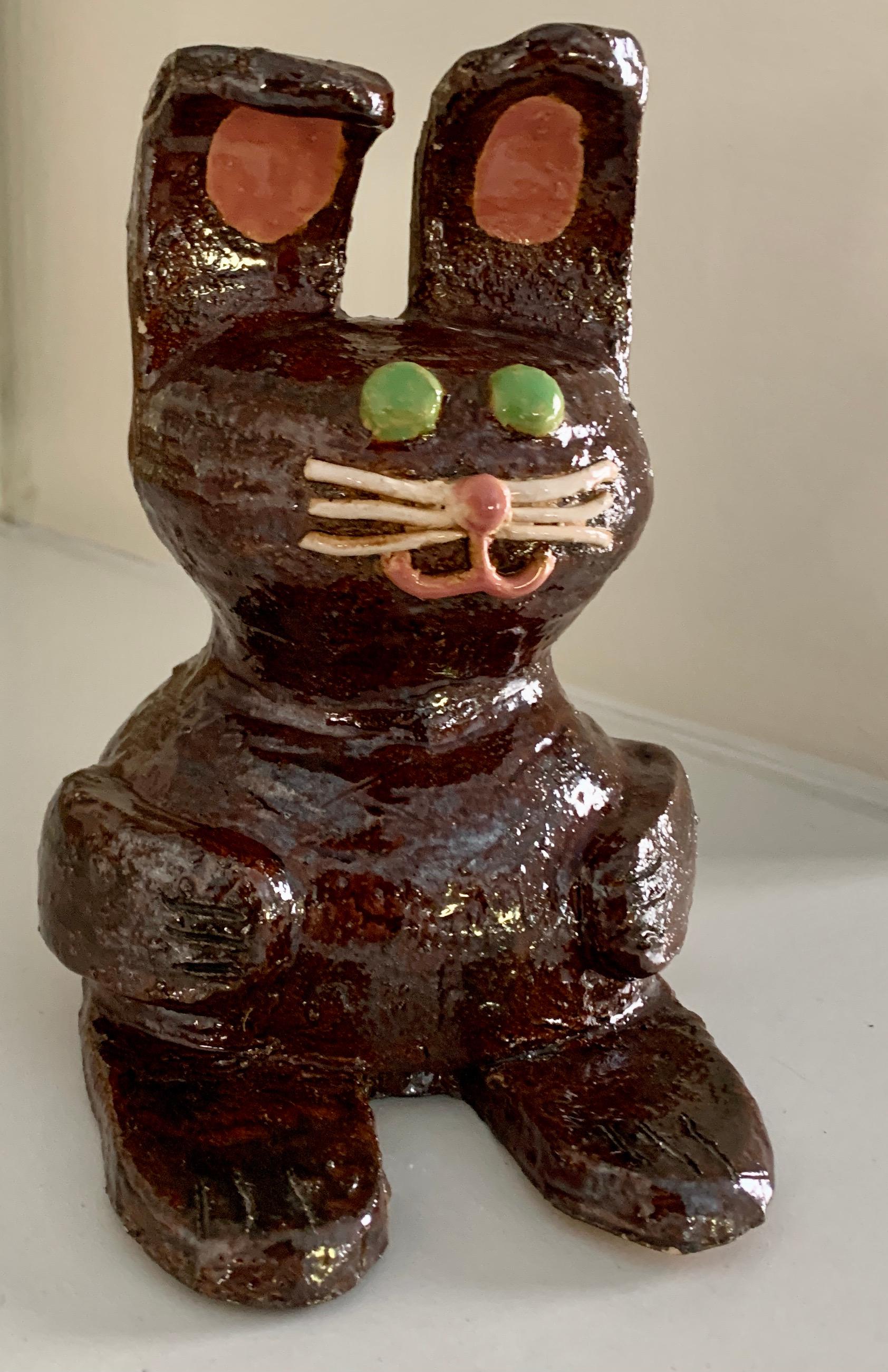 Volkskunst-Studio-Keramik Bunny (Töpferwaren) im Angebot