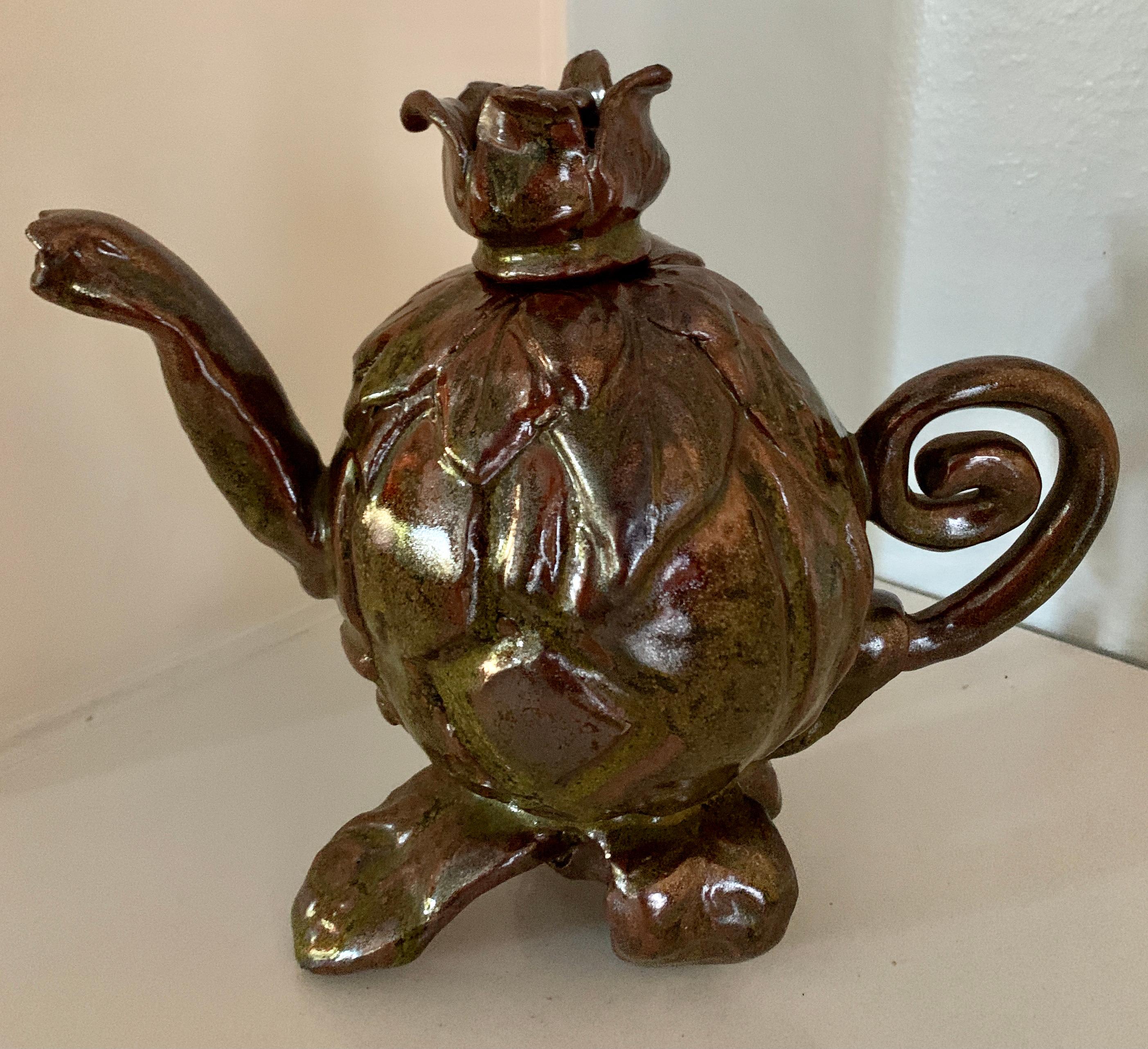 Folk Art Studio Pottery Teapot 2