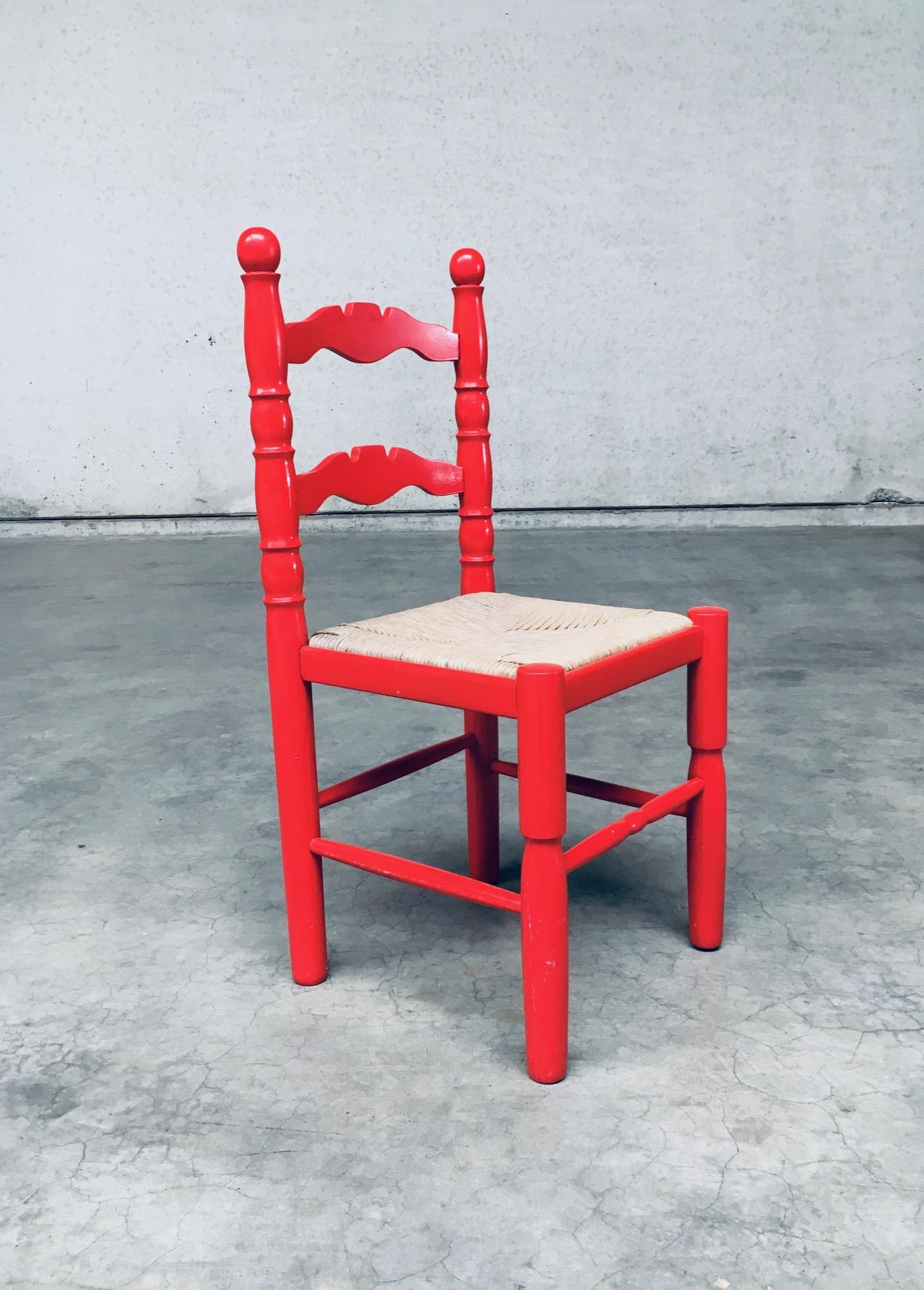 Folk Art Style Design Dining Chair Set by Vanderree / Berkel, Netherlands 1970's 4