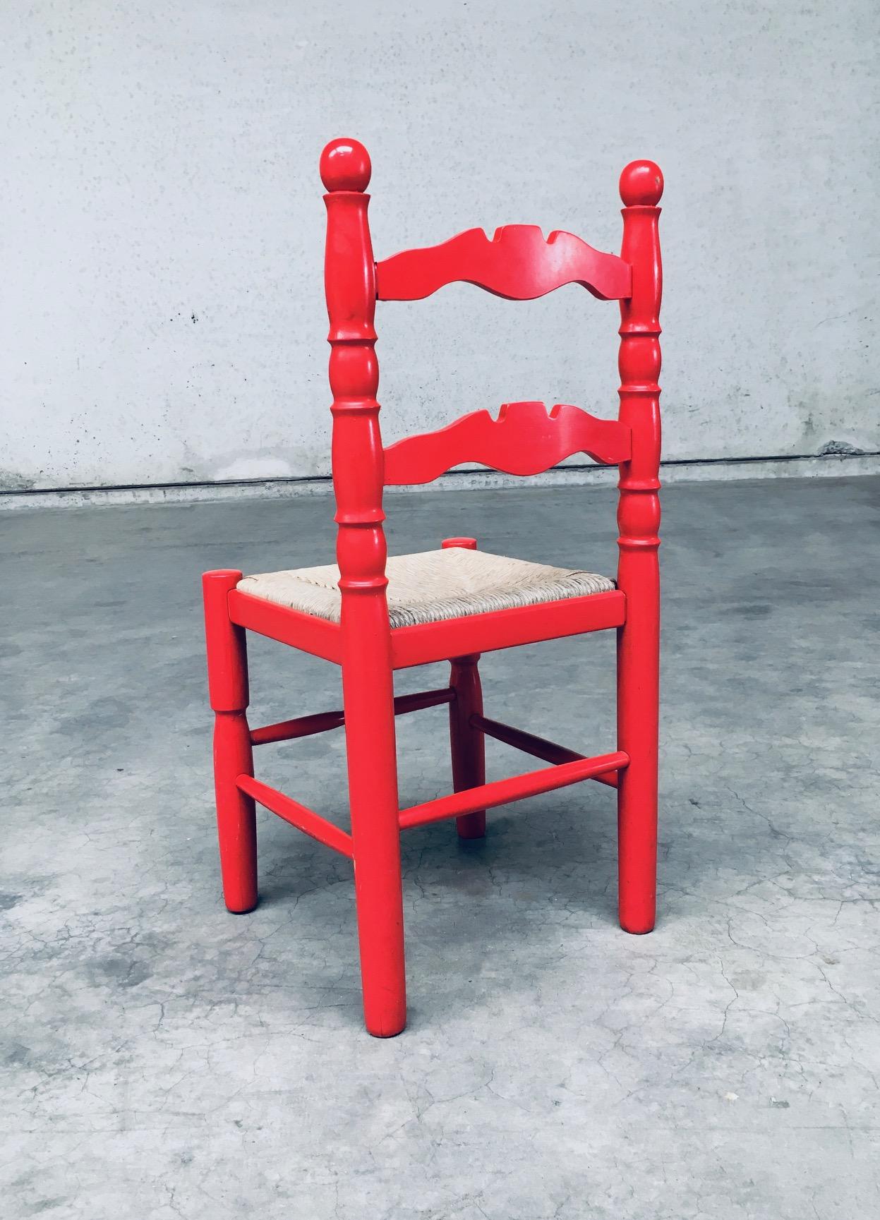 Folk Art Style Design Dining Chair Set by Vanderree / Berkel, Netherlands 1970's 7