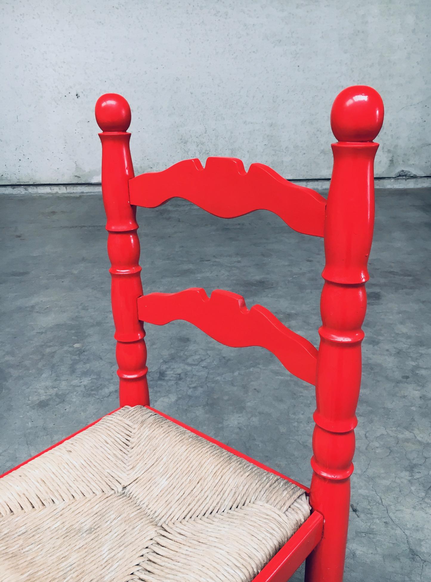 Folk Art Style Design Dining Chair Set by Vanderree / Berkel, Netherlands 1970's 8