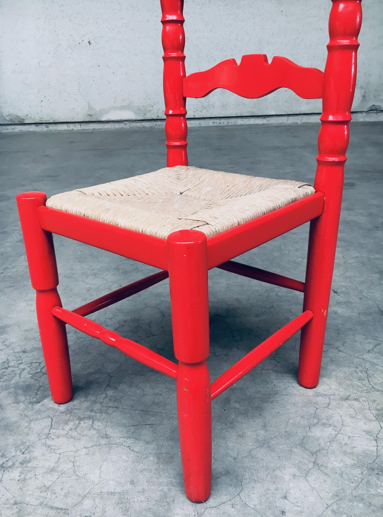 Folk Art Style Design Dining Chair Set by Vanderree / Berkel, Netherlands 1970's 9
