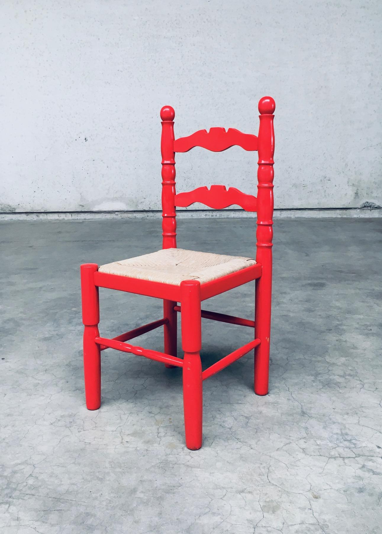 Folk Art Style Design Dining Chair Set by Vanderree / Berkel, Netherlands 1970's 2