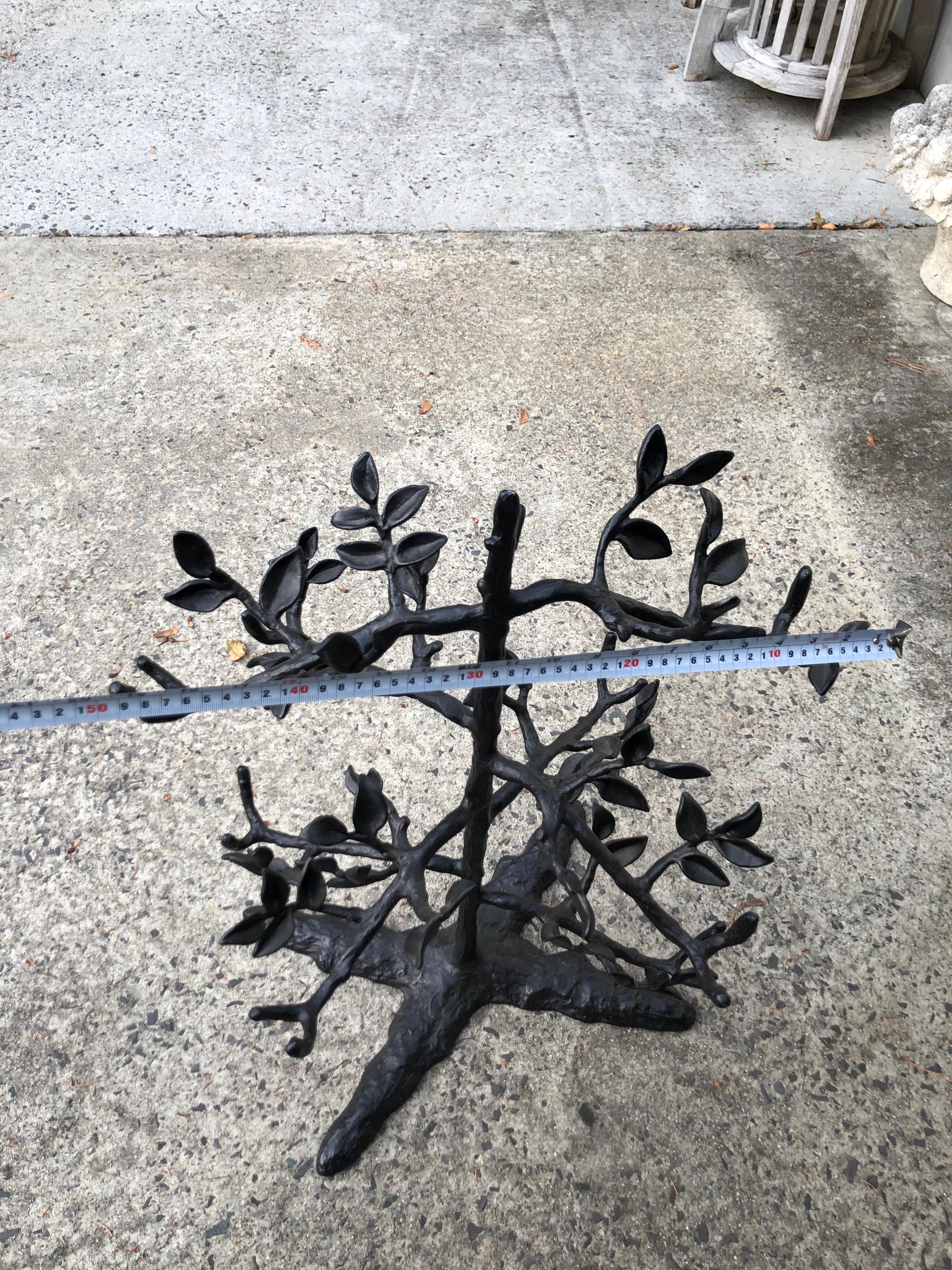 Large table top black metal 6 bottle wine holder in the shape of a tree. For Sale 4