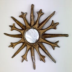 Folk Art Sunburst Mirror Early 19th Century