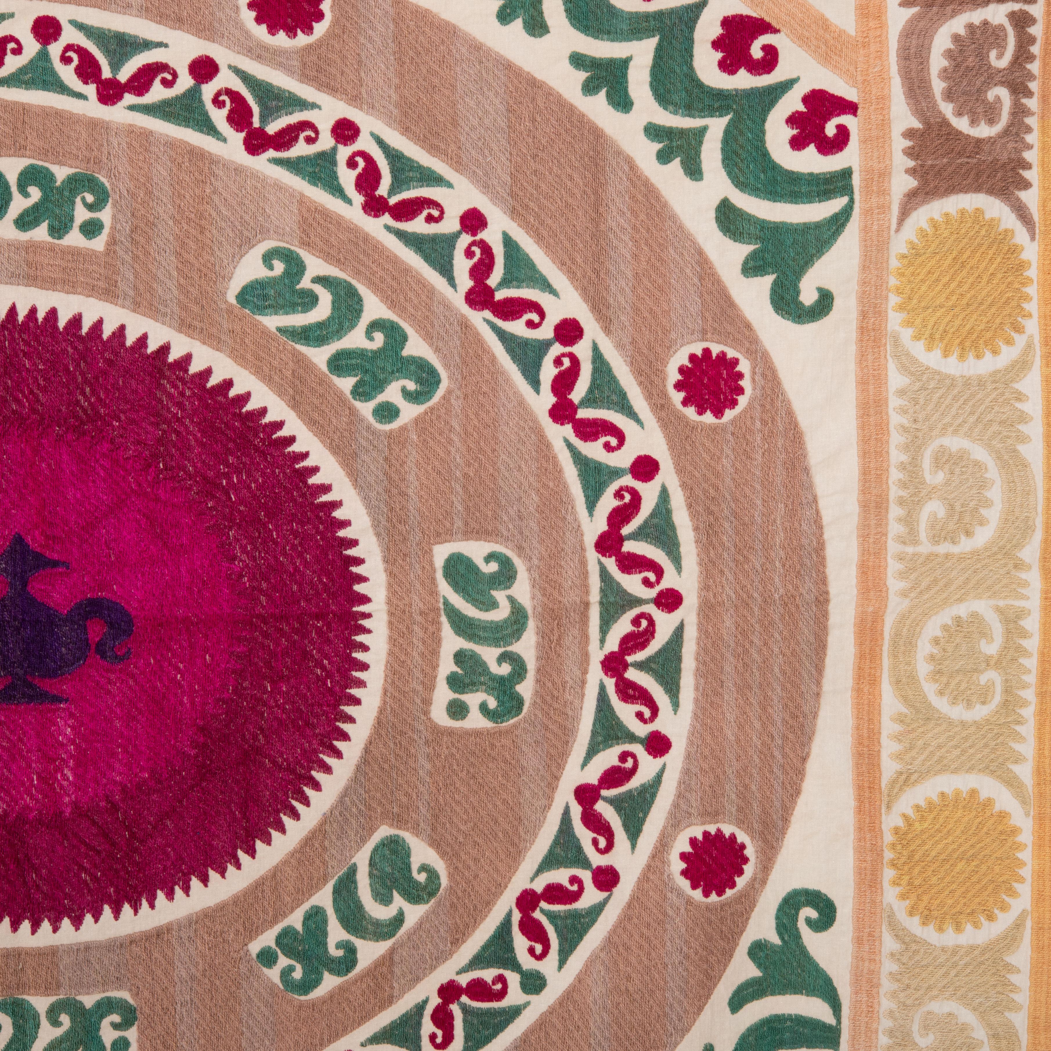 20th Century Folk Art Suzani Embroidery from 1970s, Uzbekistan For Sale