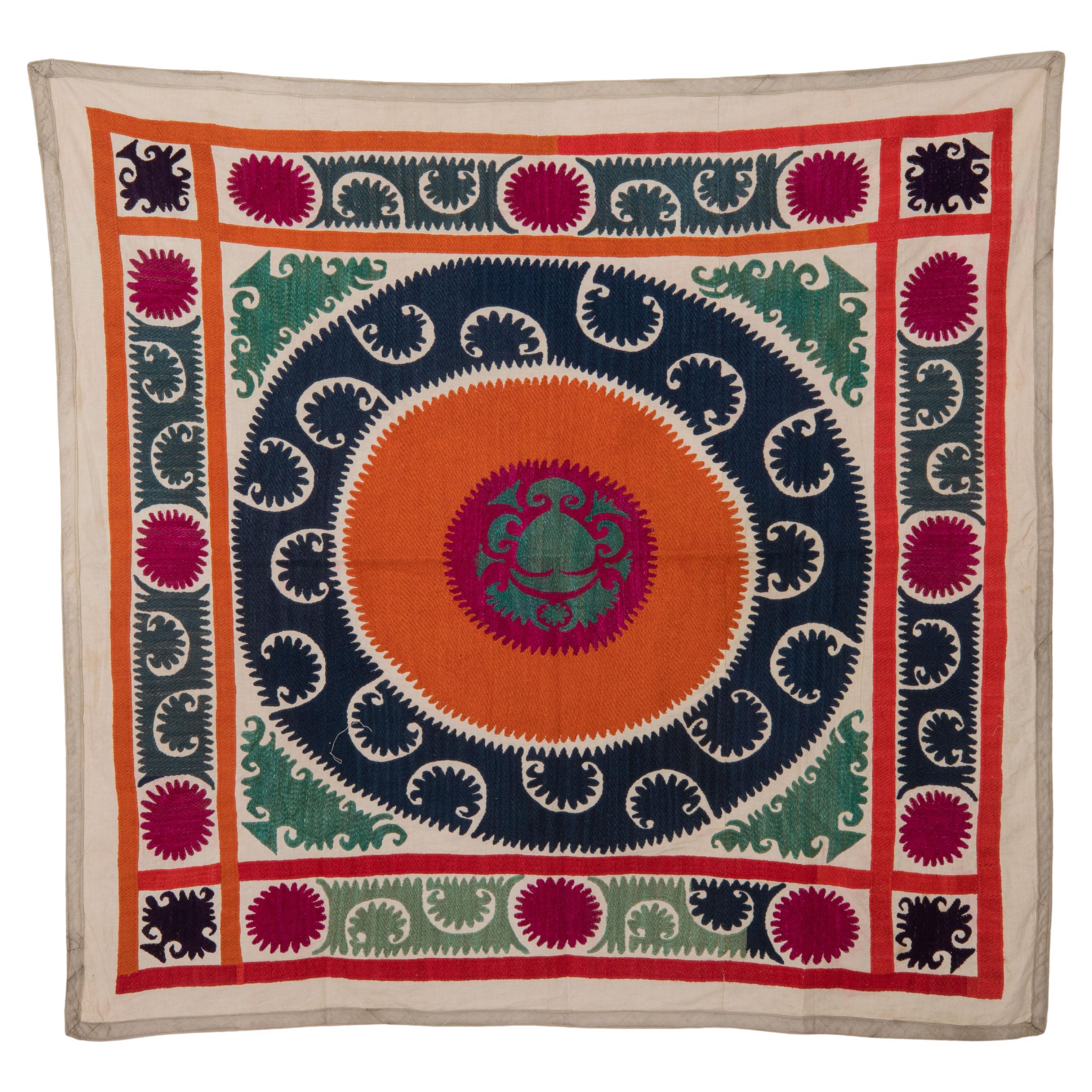 Folk Art Suzani Embroidery from 1970s, Uzbekistan For Sale