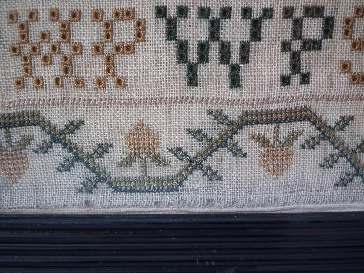 Folk Art Textile Sampler, circa 1830, by Harriet Pellen 6