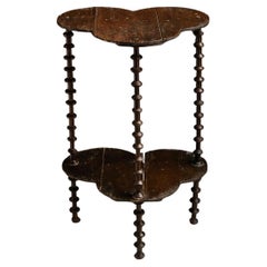 Antique Folk Art Tiered Side Table, France 19th Century