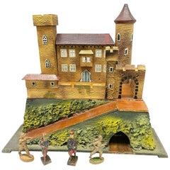 Folk Art Toy Castle Mittelalterliche Ritter Soldatenfiguren:: Deutsch:: Anfang 20