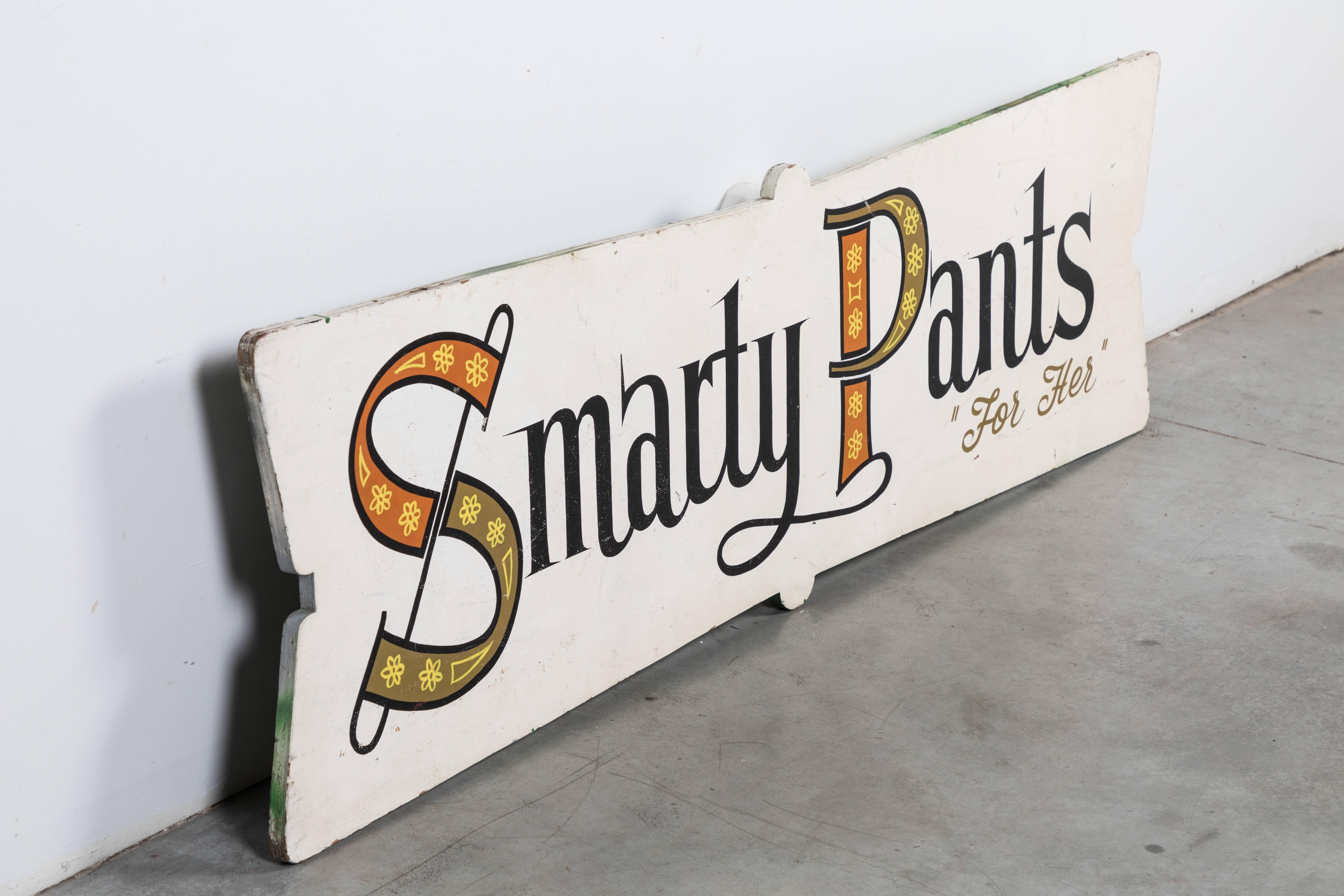 20th Century Folk Art Trade Sign Smarty Pants For Her