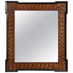 Folk Art/ Tramp Art Frame with Mirror