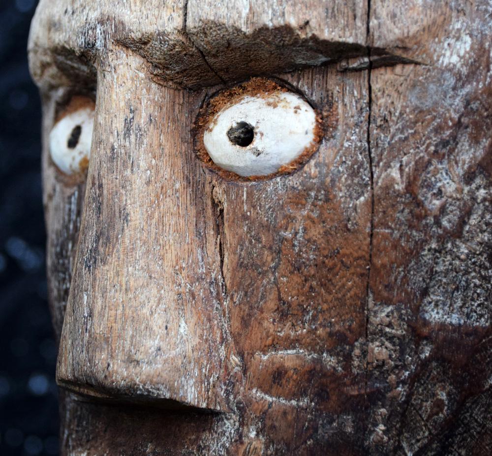 Folk Art Tribal Wooden Head 1