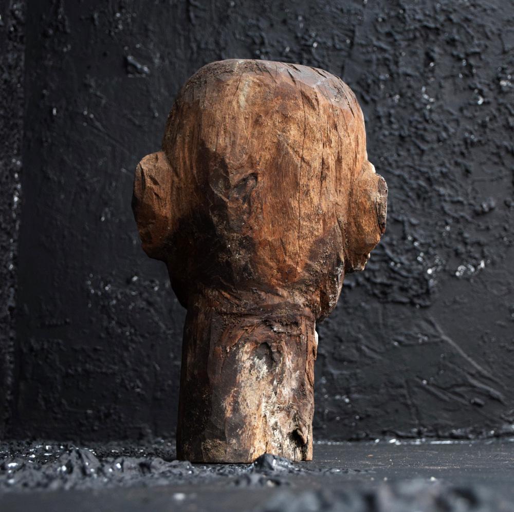wood head sculpture