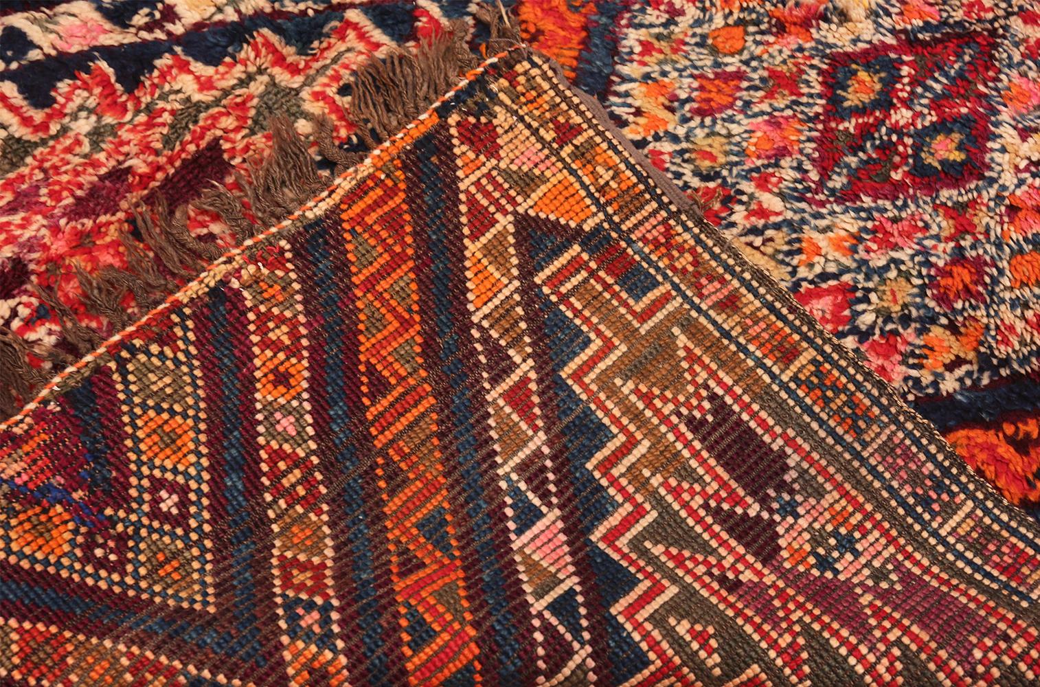 Folk Art Vintage Geometric Moroccan Rug. Size: 6 ft. 4 in x 9 ft. 9 in 2
