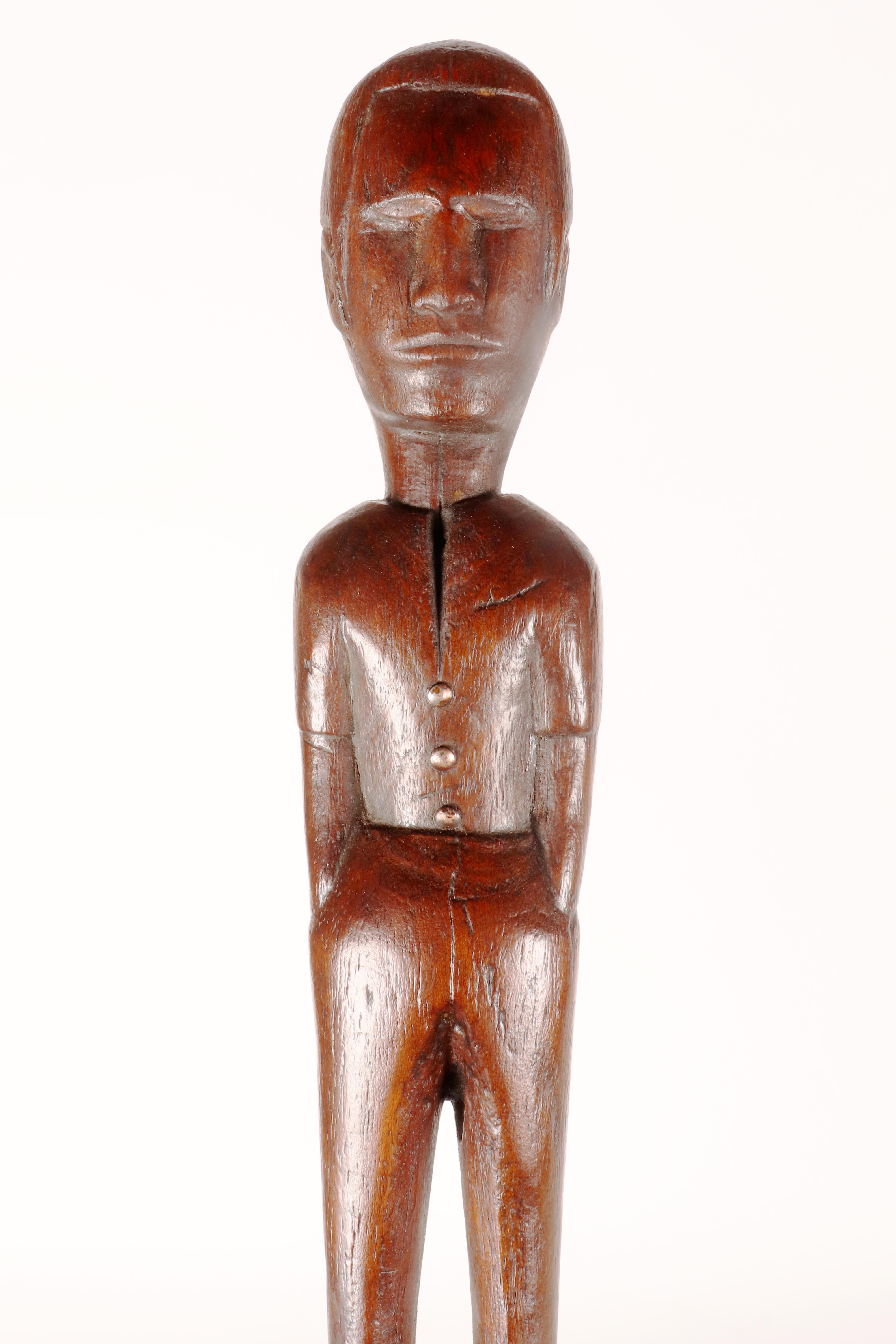 Canne d'art populaire représentant un homme sur un manche en forme de chaîne, États-Unis, années 1880. en vente 7